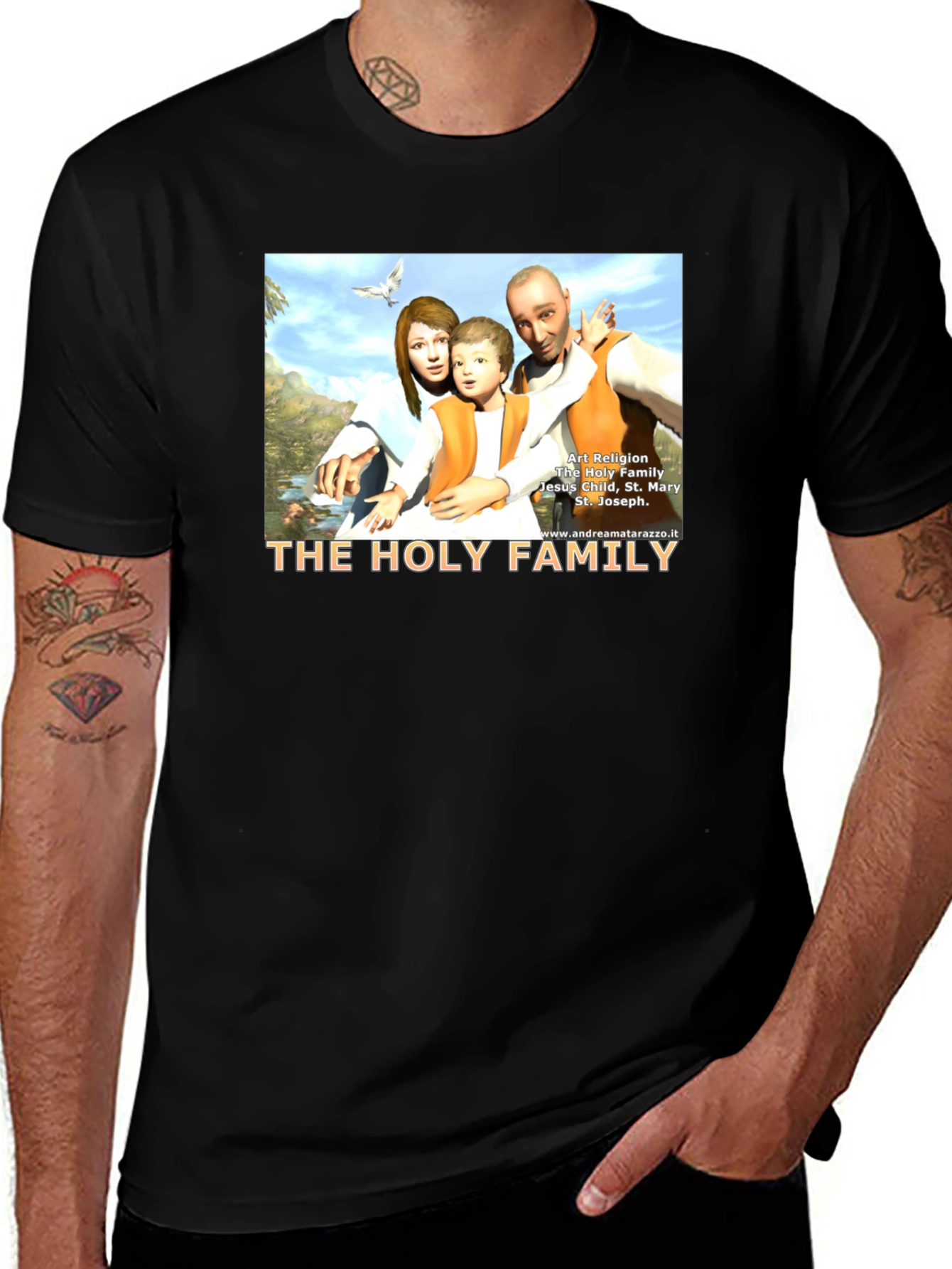 Variant 23 of Holy Family Graphic T-Shirt - Religious Art Tee