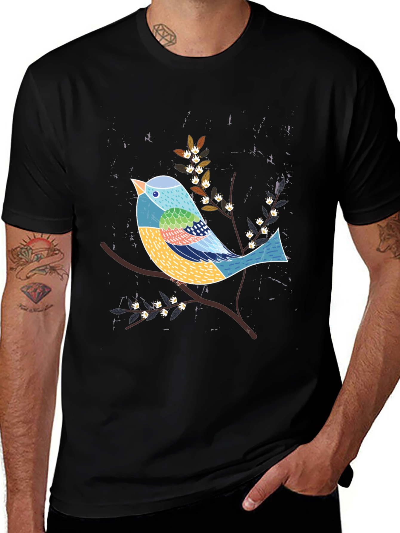 Variant 2 of Artistic Bird Graphic Tee - Nature Inspired T-Shirt