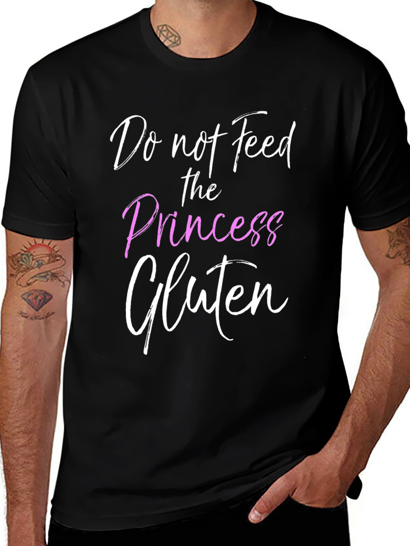 Black Do Not Feed the Princess Gluten T-Shirt main image