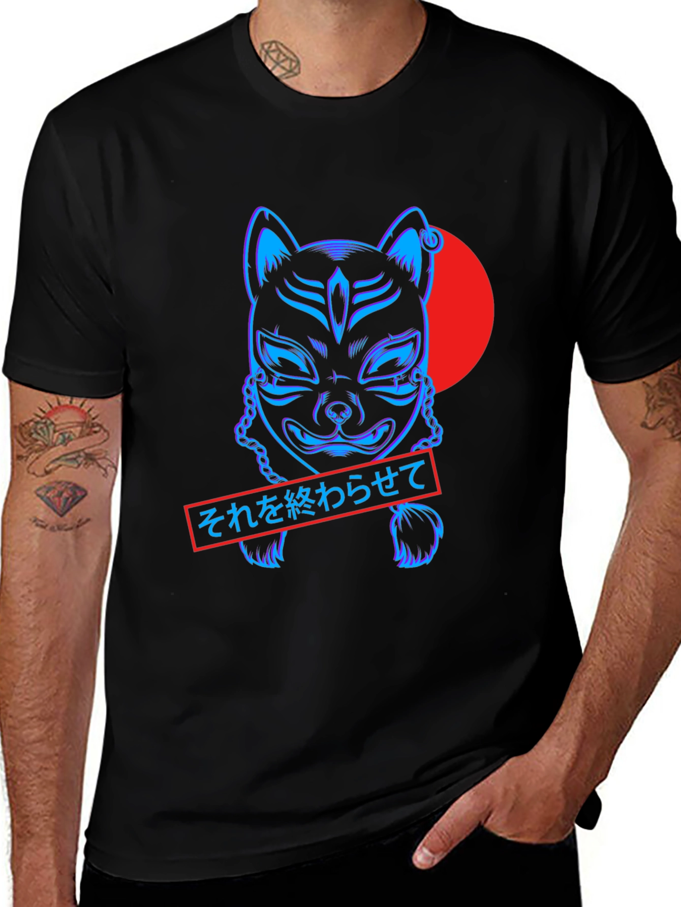 Variant 17 of Neon Fox Mask Graphic Tee - Urban Streetwear