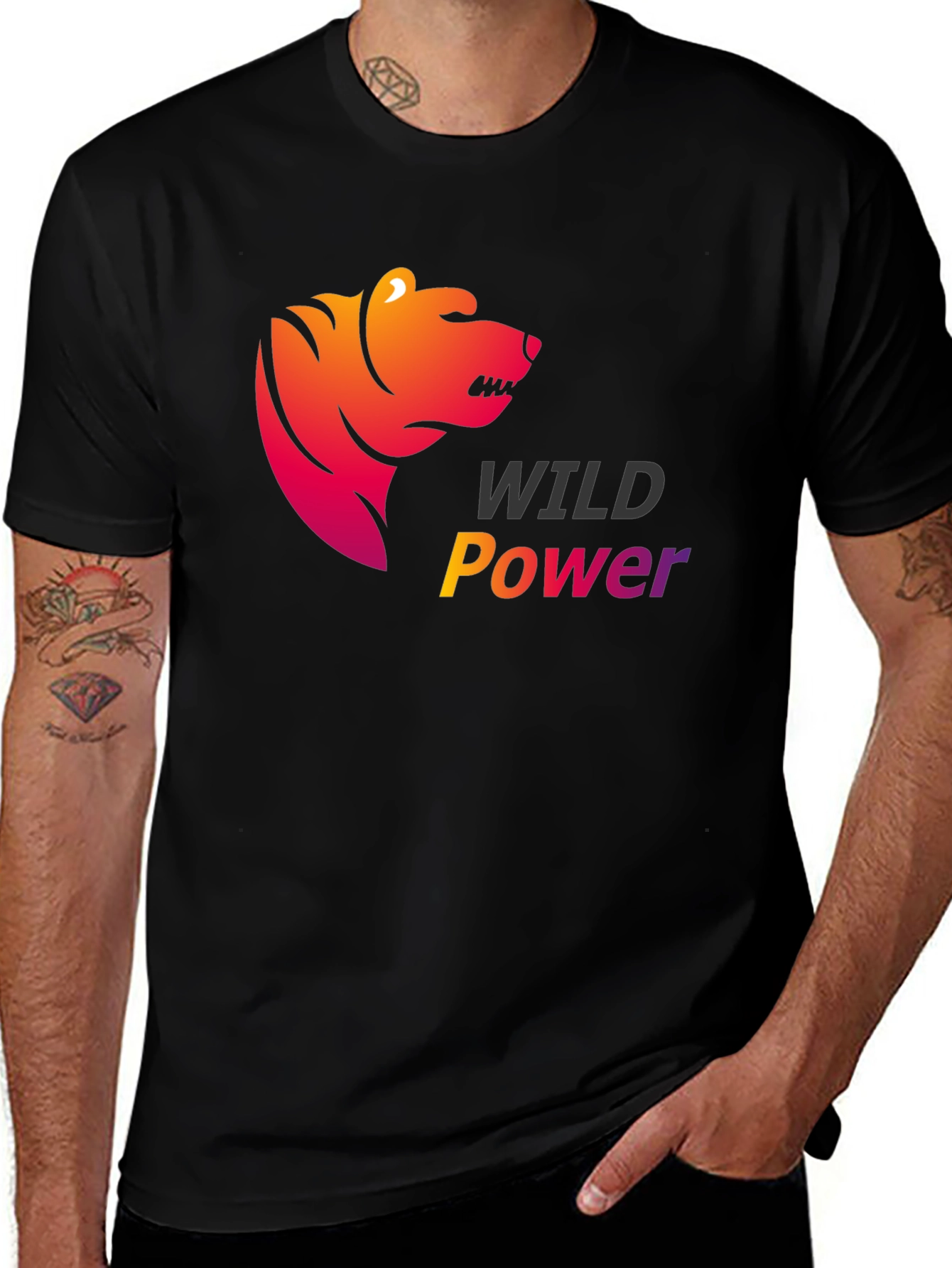Variant 28 of Wild Power Graphic Tee - Bold Bear Design, Premium Comfort