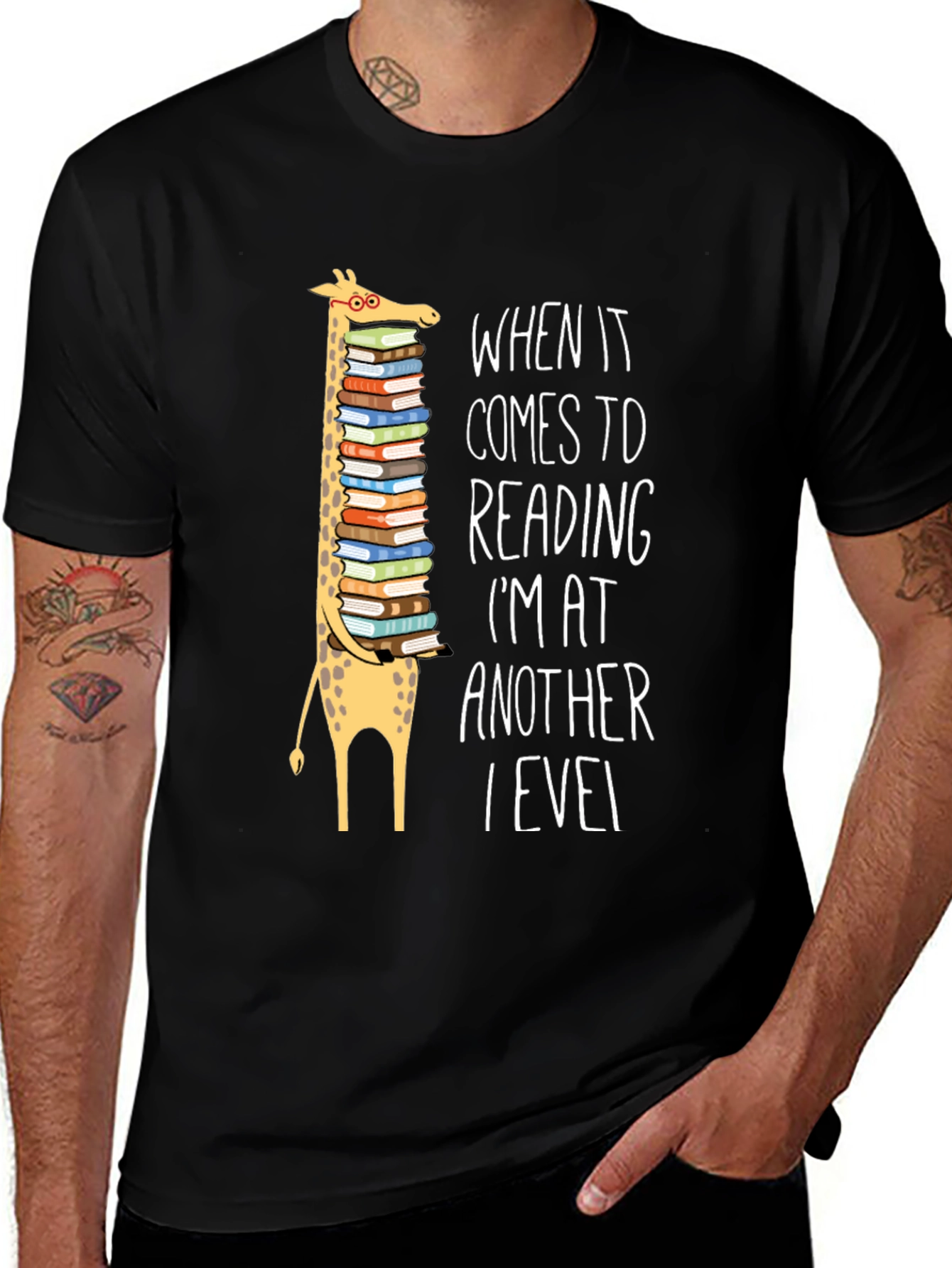 Variant 22 of Giraffe Reader Graphic T-Shirt