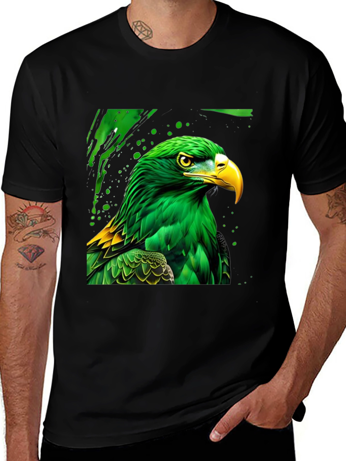Variant 11 of Green Eagle Graphic Tee - Stylish Men's T-Shirt