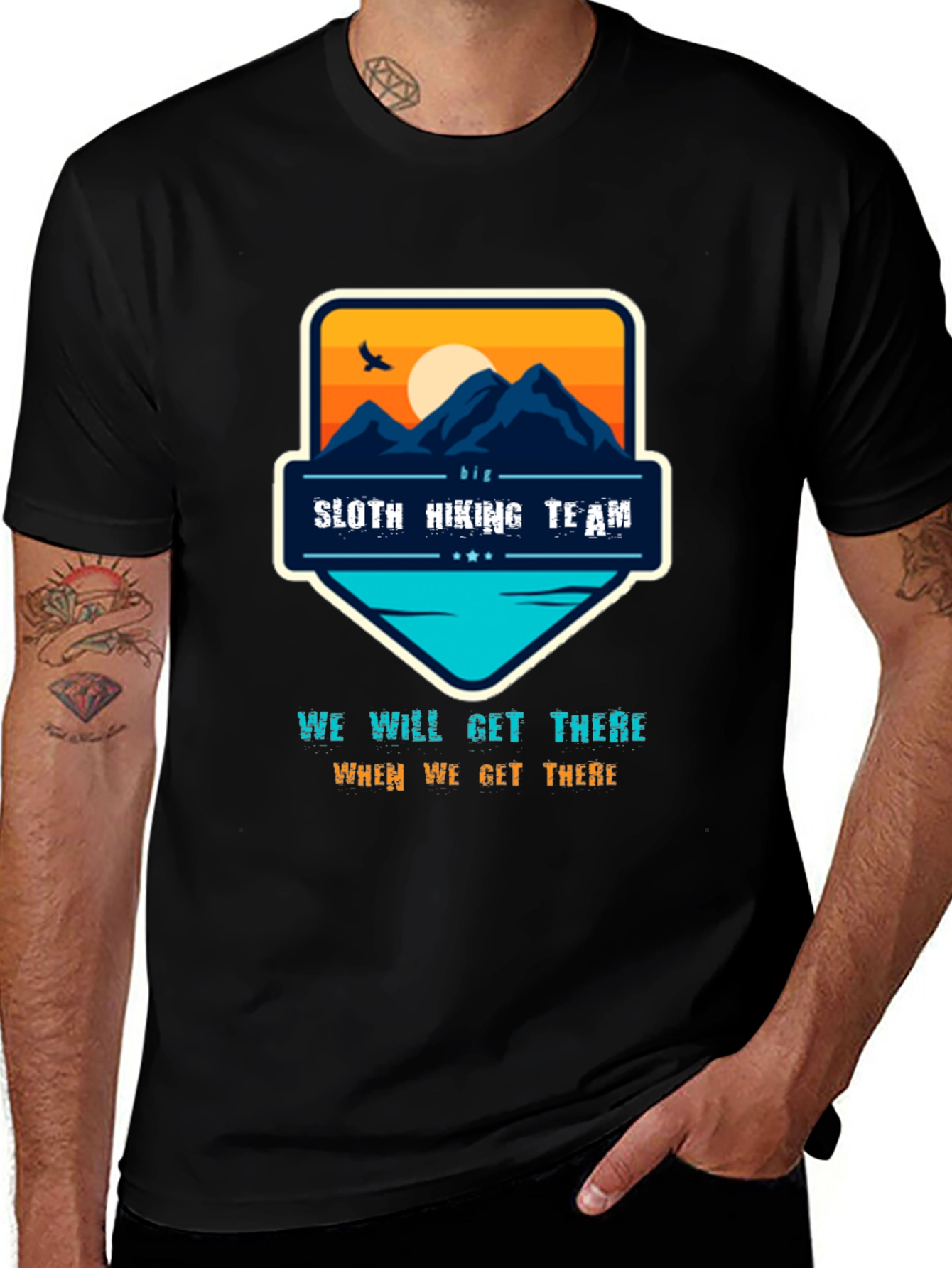 Sloth Hiking Team Tee - We Will Get There Graphic T-Shirt