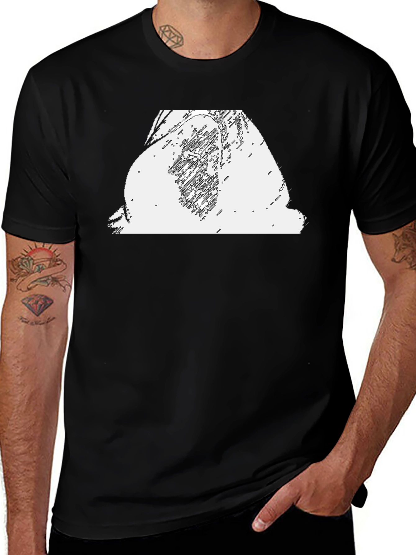 Variant 8 of Graphic Print Black T-Shirt - Modern Casual Style
