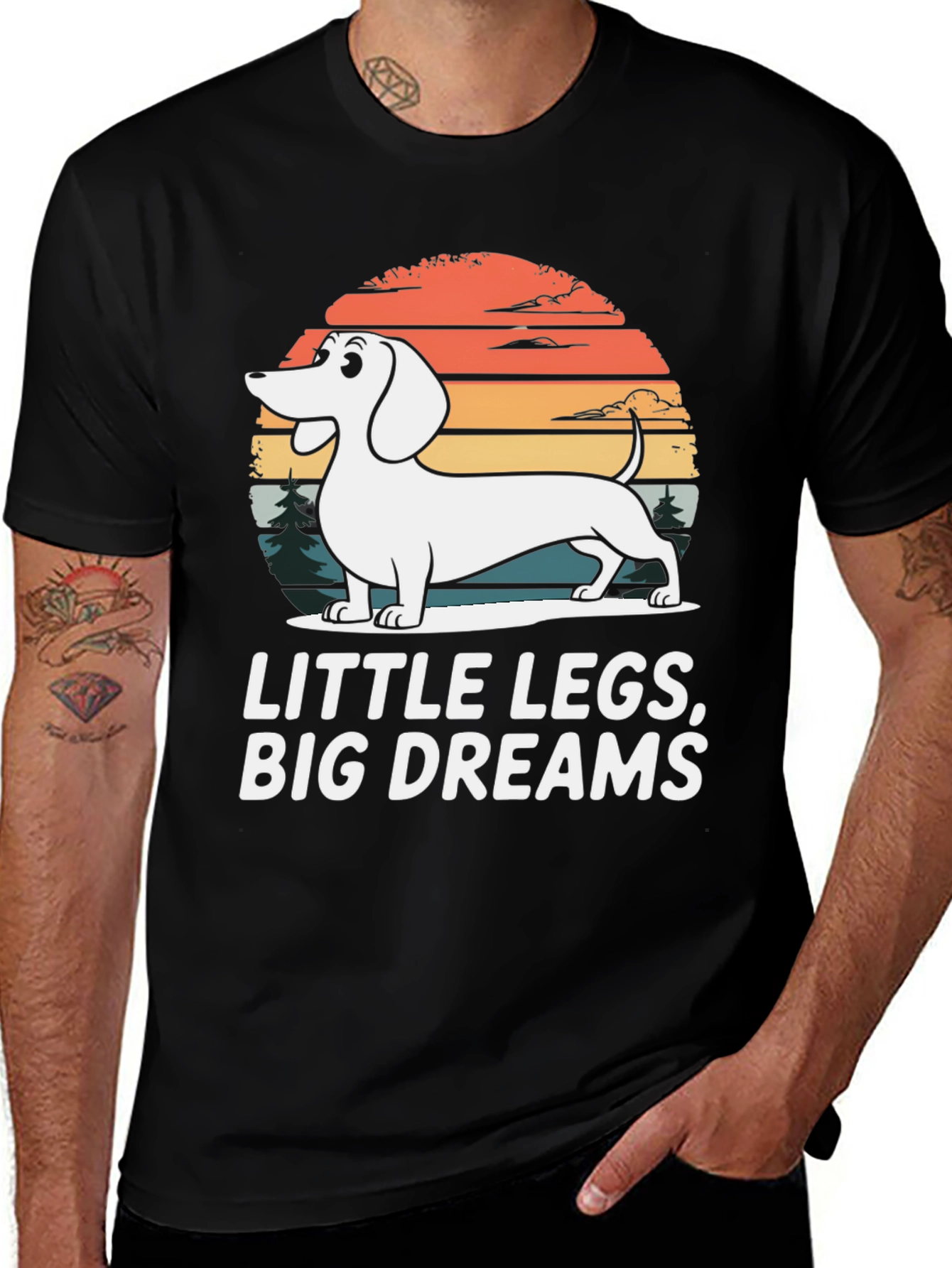 Variant 10 of Dachshund "Little Legs, Big Dreams" Graphic Tee