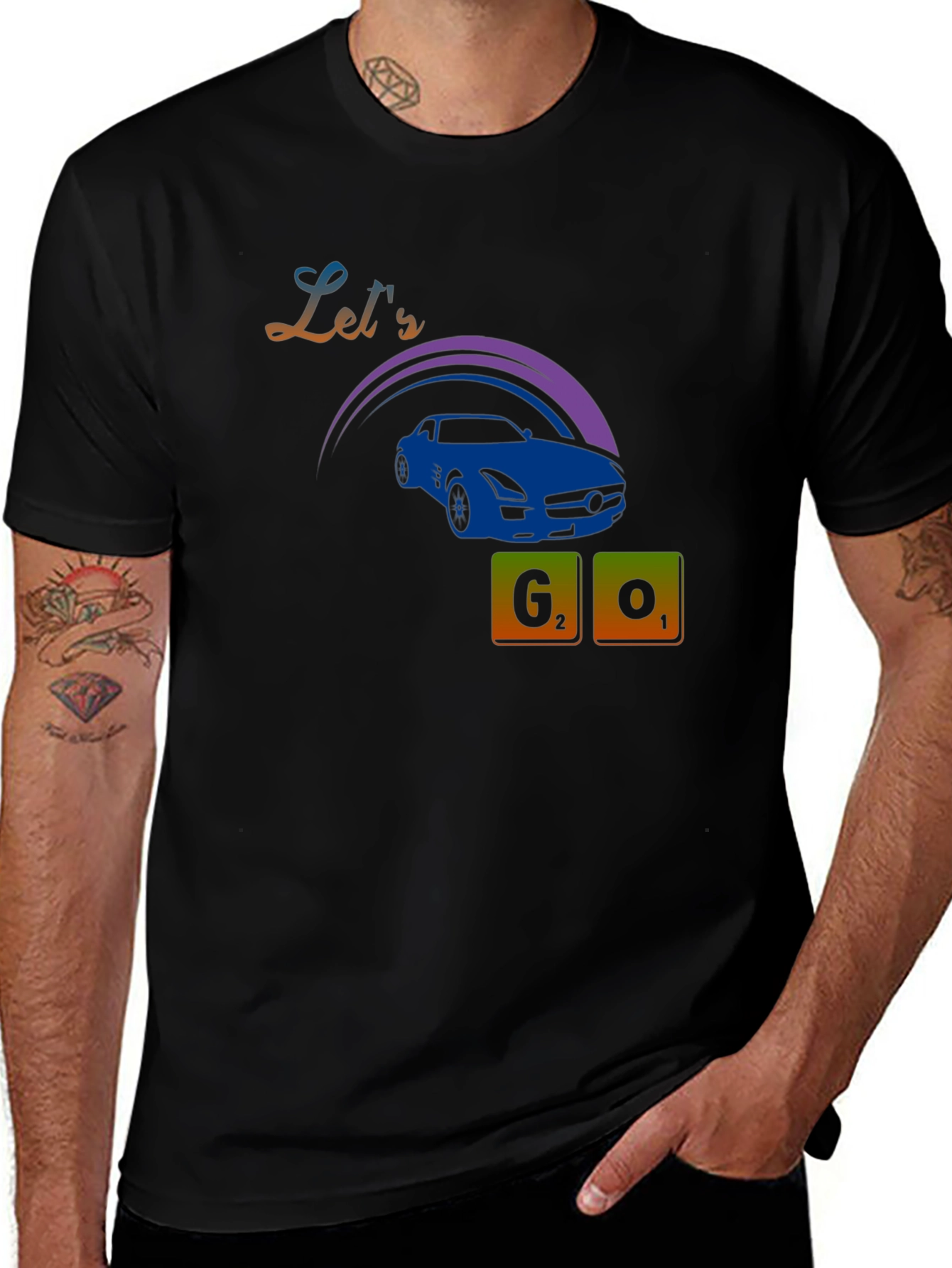 Variant 20 of Let's Go Car Graphic Tee - Black