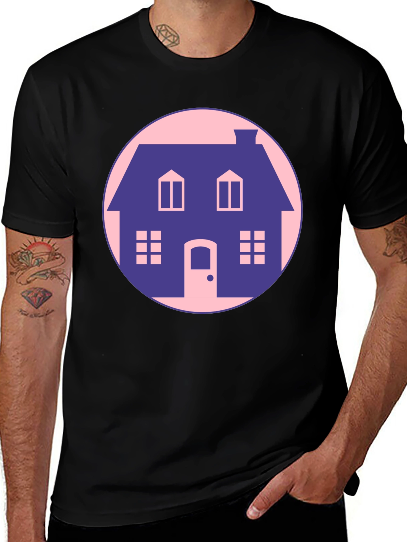 House Graphic Tee - Minimalist Style