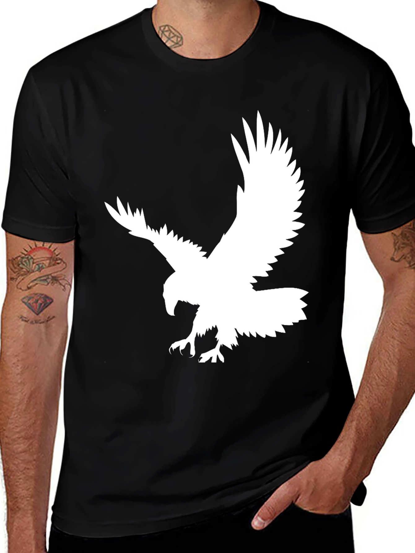 Variant 29 of Men's Black Eagle Graphic Tee