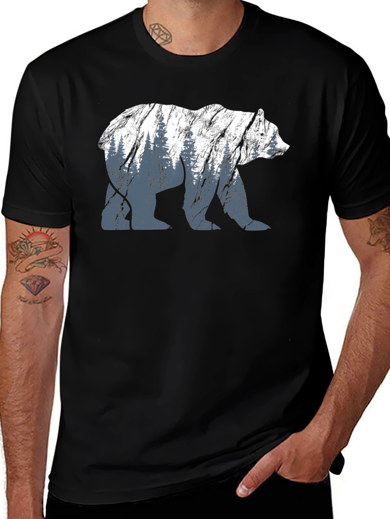 Variant 20 of Bear Graphic Tee - Nature Lover's T-Shirt