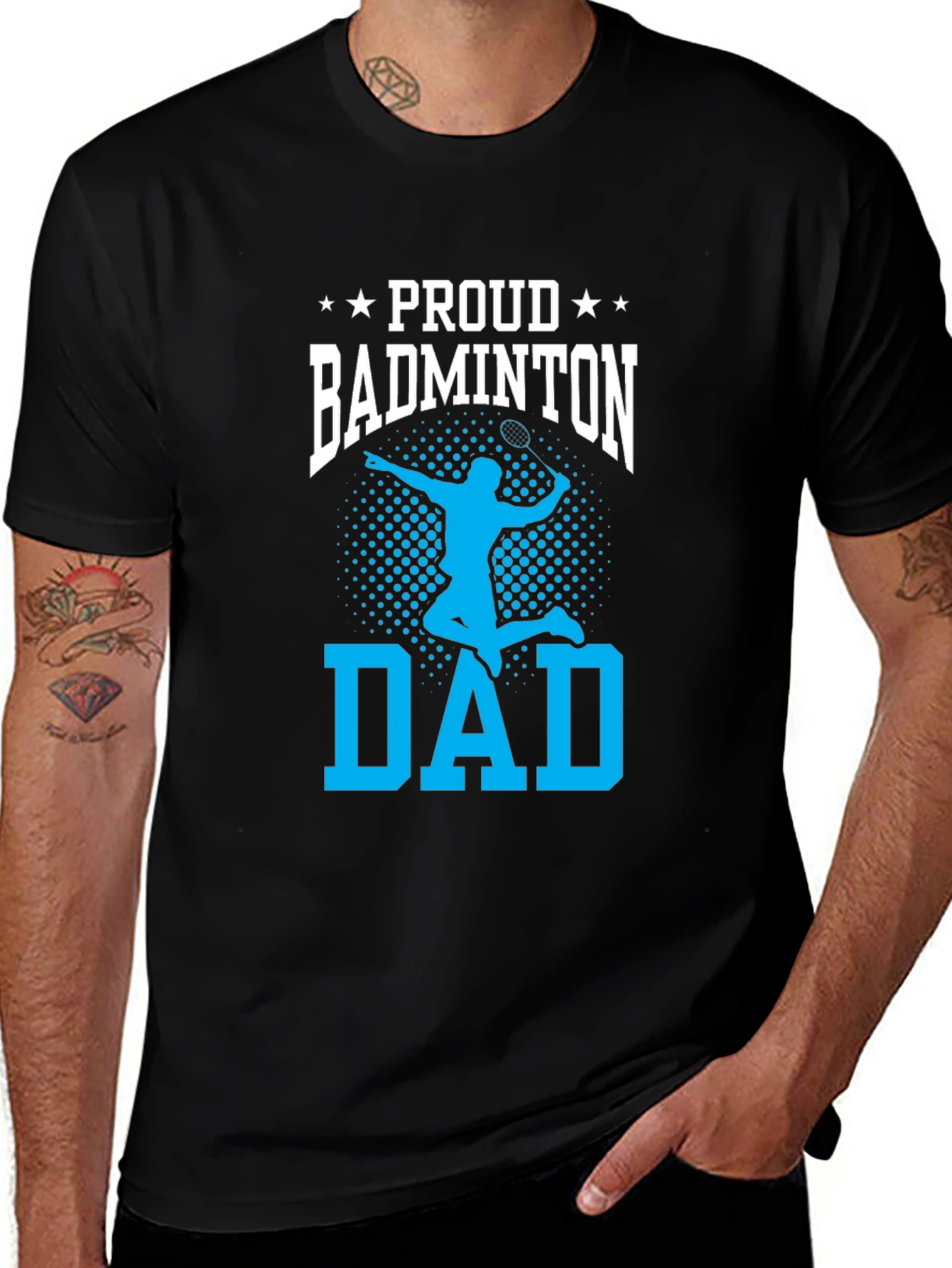 Variant 23 of Proud Badminton Dad Graphic Tee