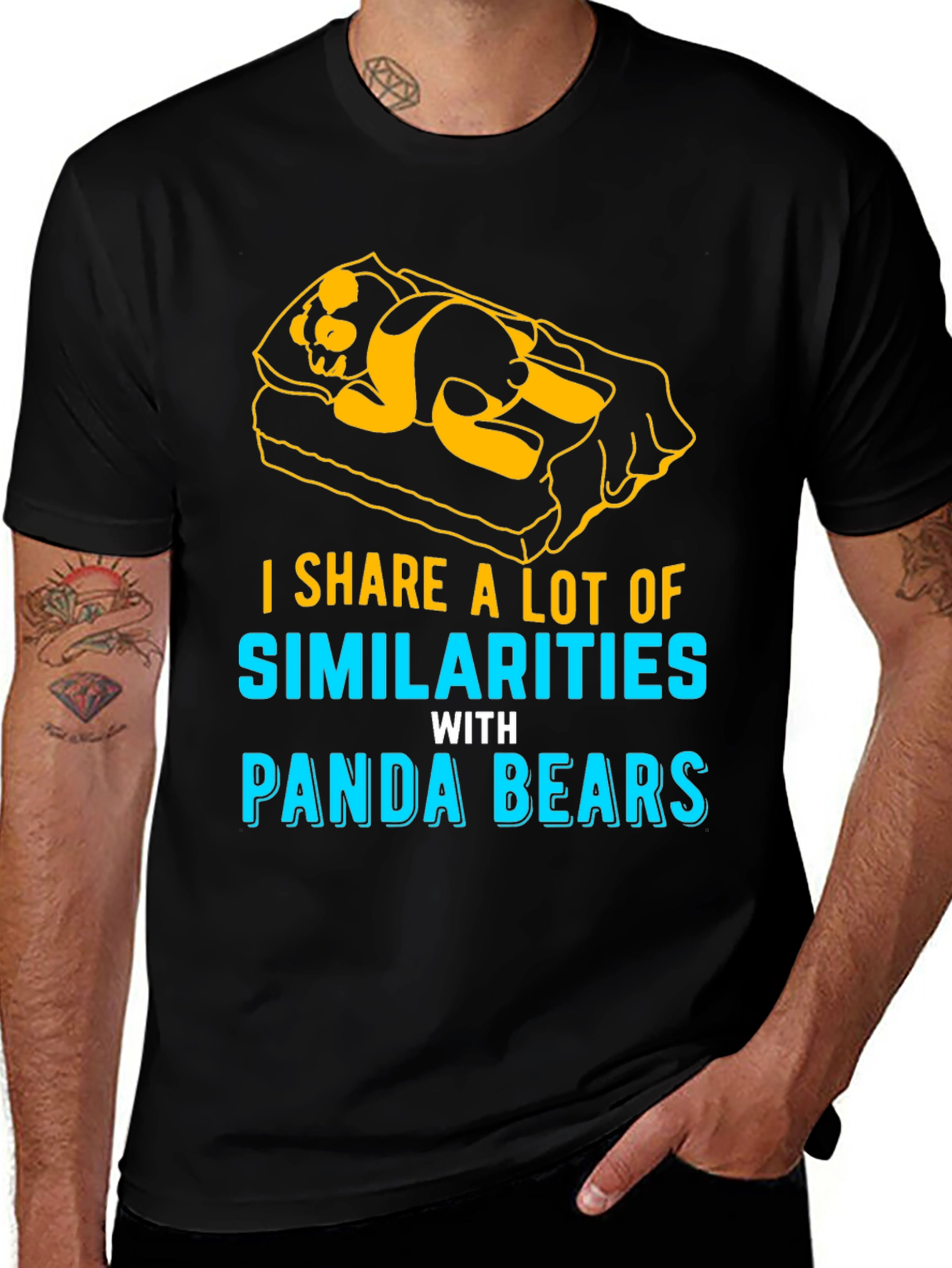Variant 16 of Funny Panda Bear Similarities Graphic T-Shirt