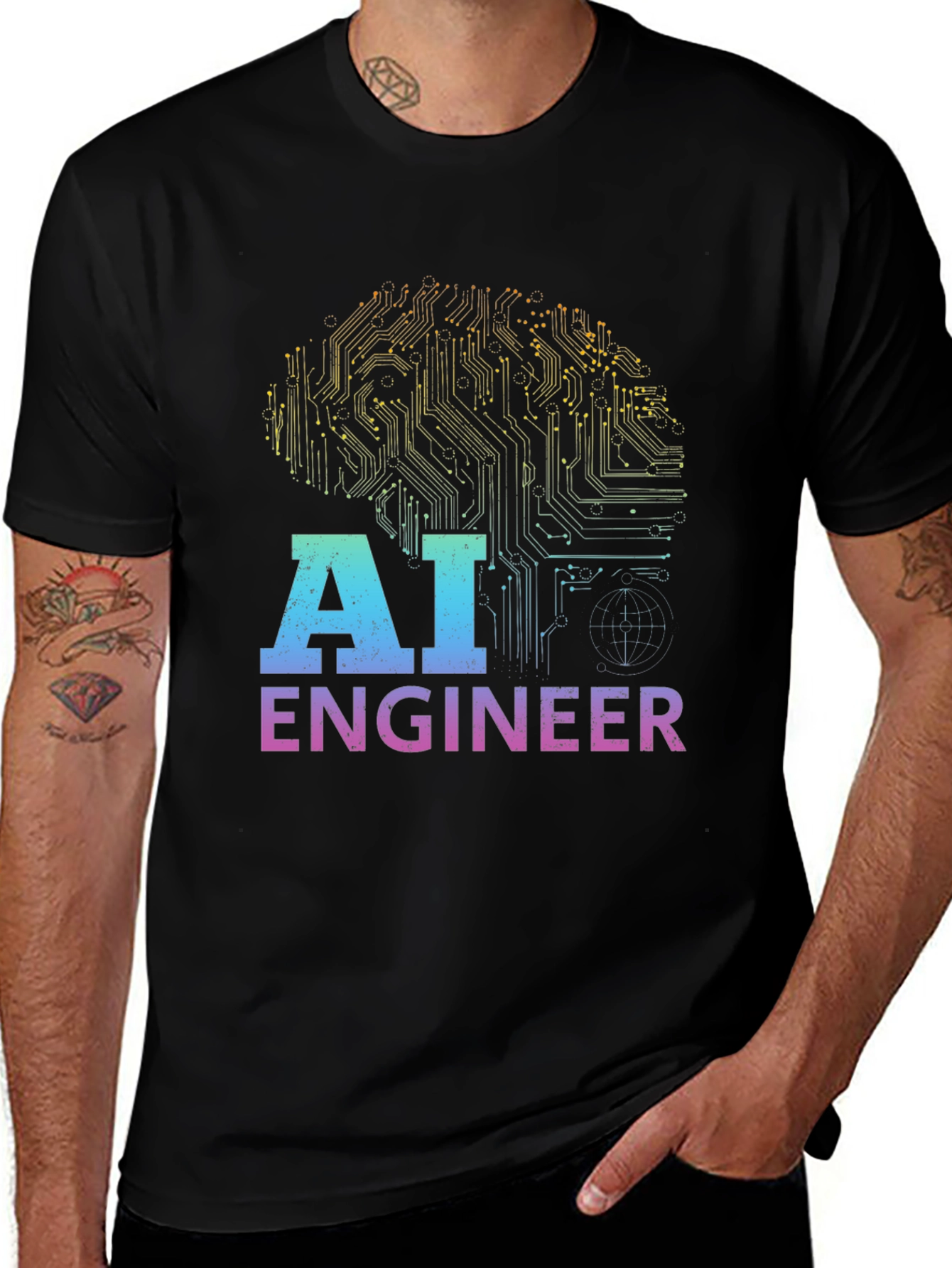 AI Engineer T-Shirt - Circuit Brain Design