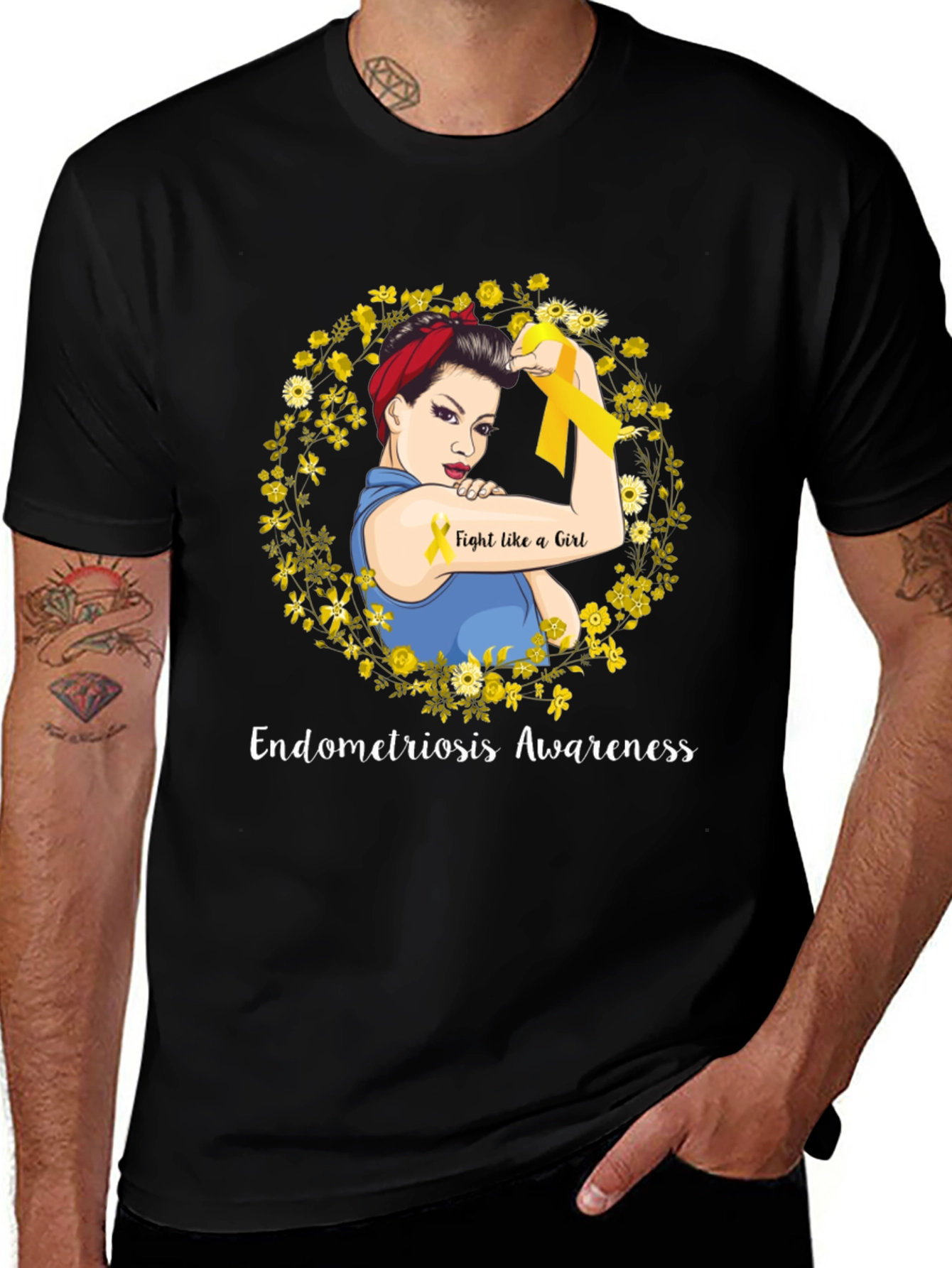 Endometriosis Awareness T-Shirt Fight Like a Girl 
