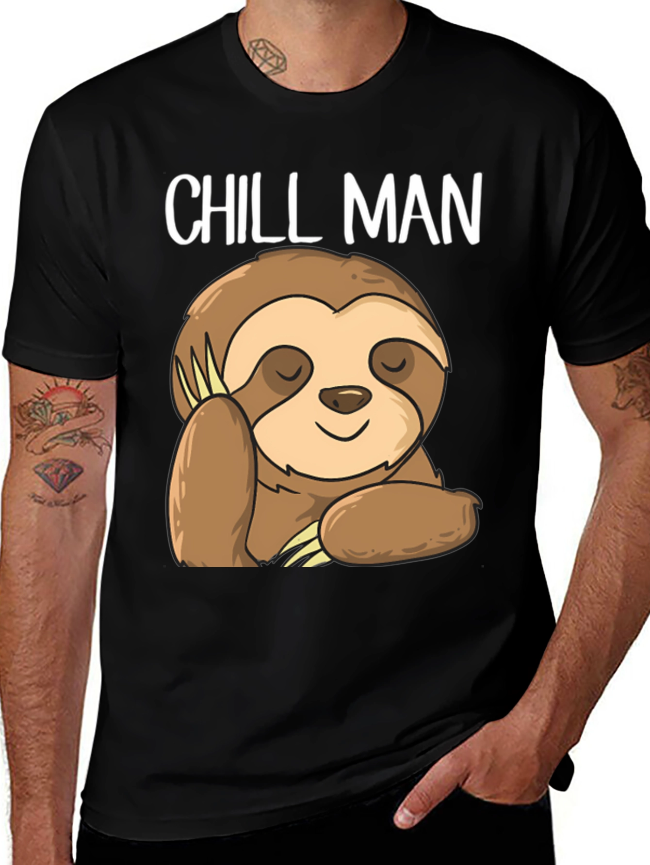 Variant 8 of Chill Man Sloth T-Shirt - Relaxed Style Tee