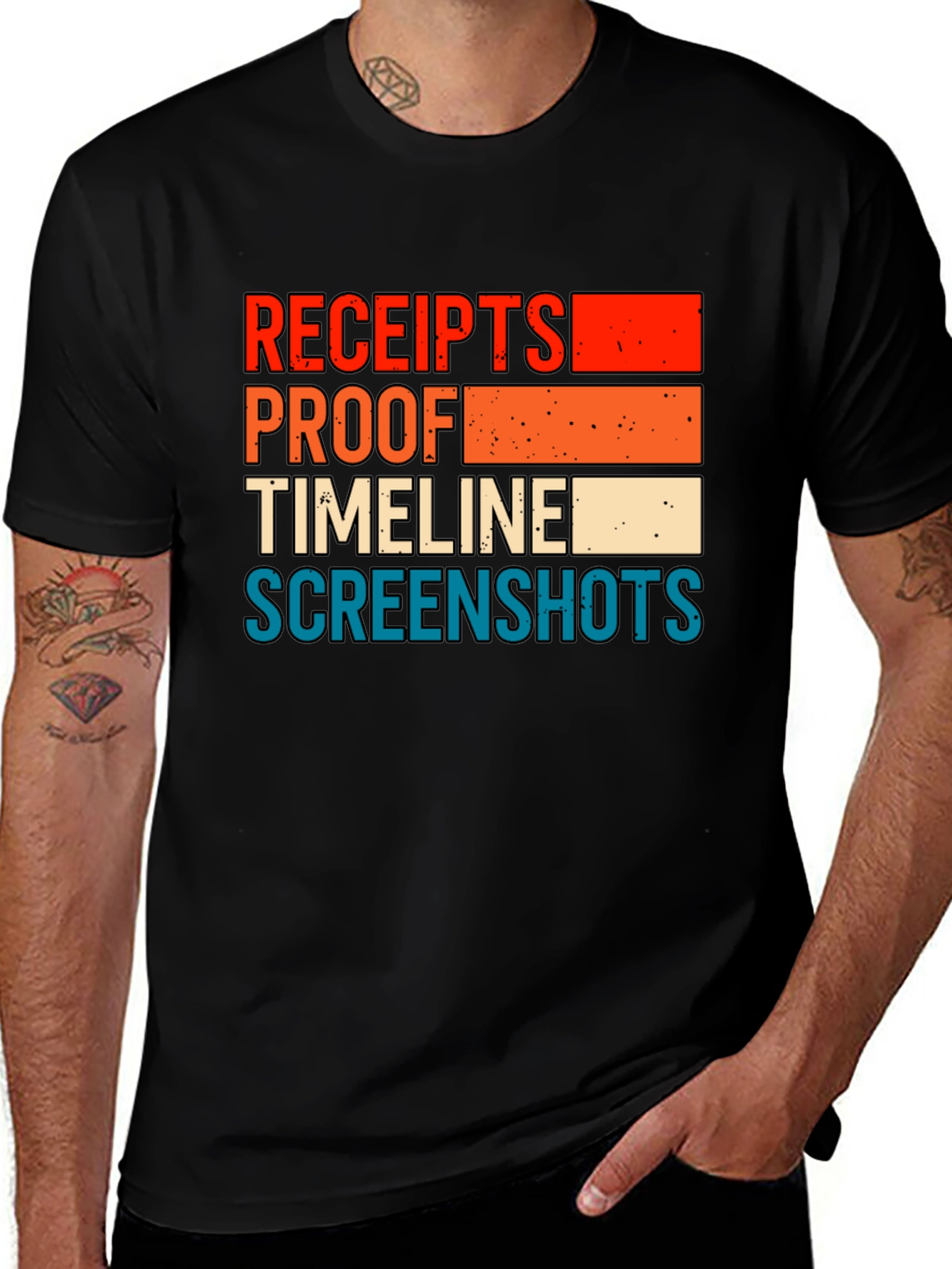 Variant 29 of Receipts Proof Timeline Screenshots Graphic Tee