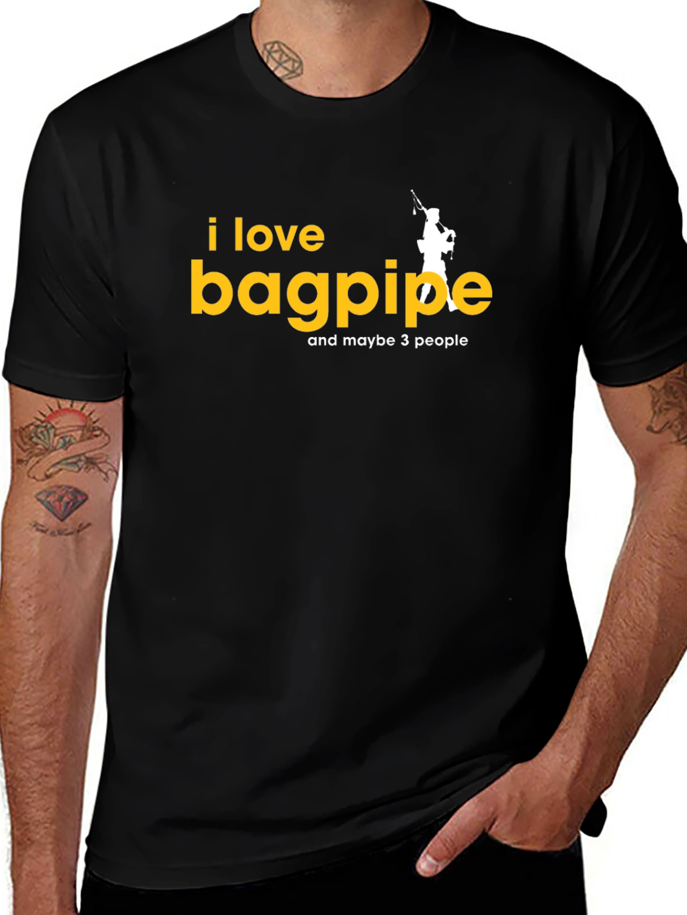 Variant 4 of I Love Bagpipes T-Shirt - Funny Musician Tee
