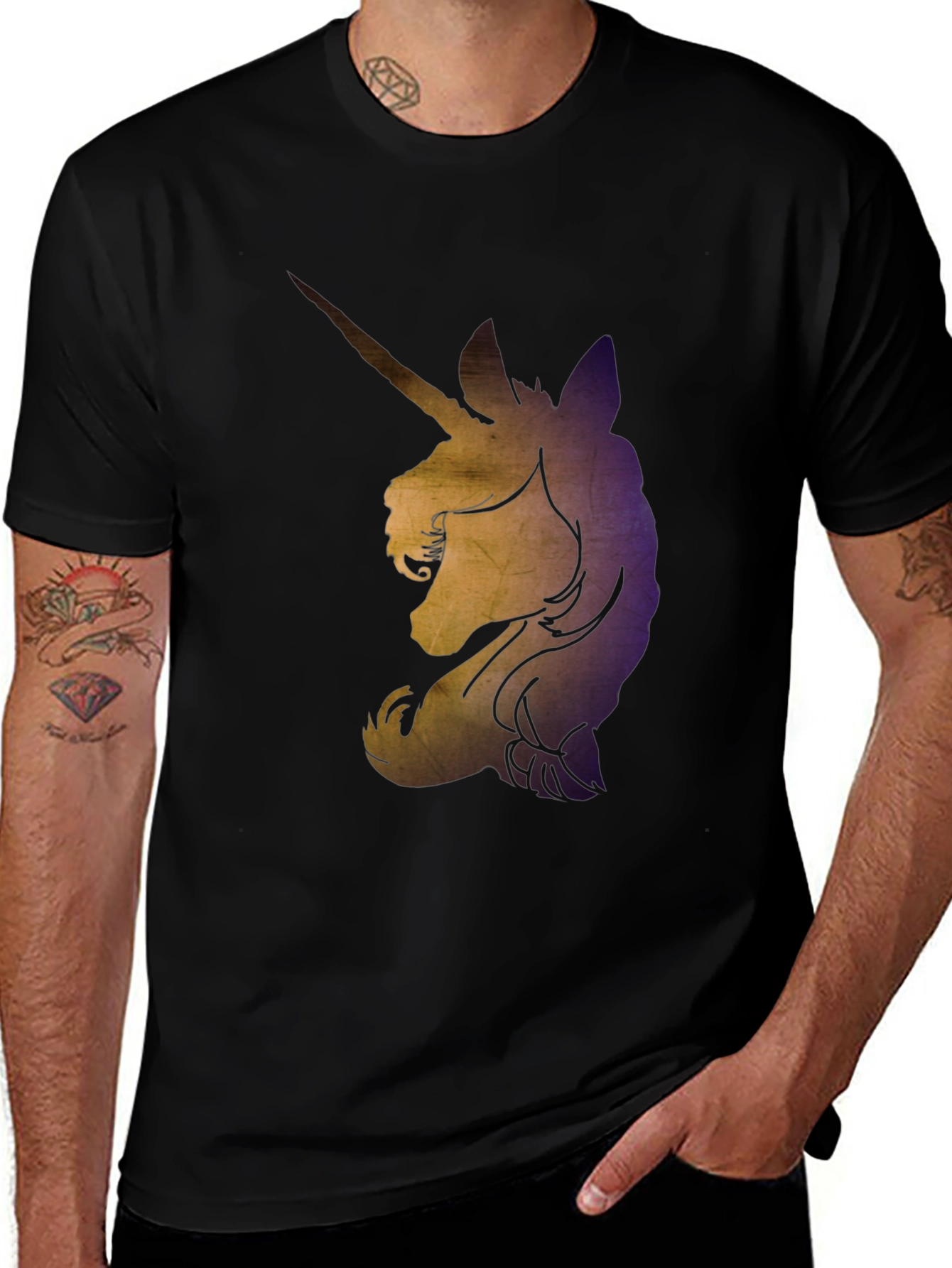 Variant 22 of Unicorn Graphic Black T-Shirt