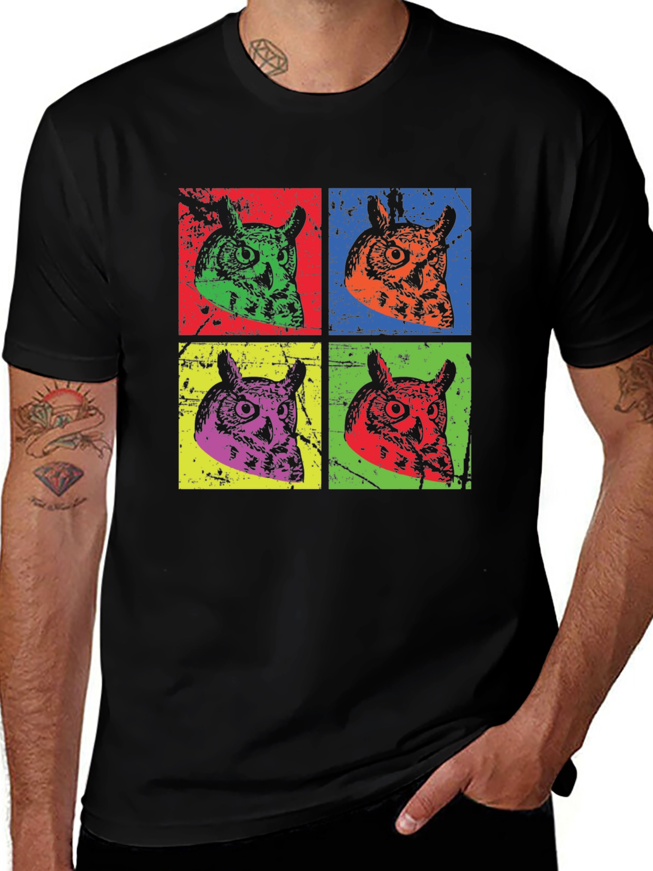 Variant 19 of Pop Art Owl Graphic Tee - Quirky Style