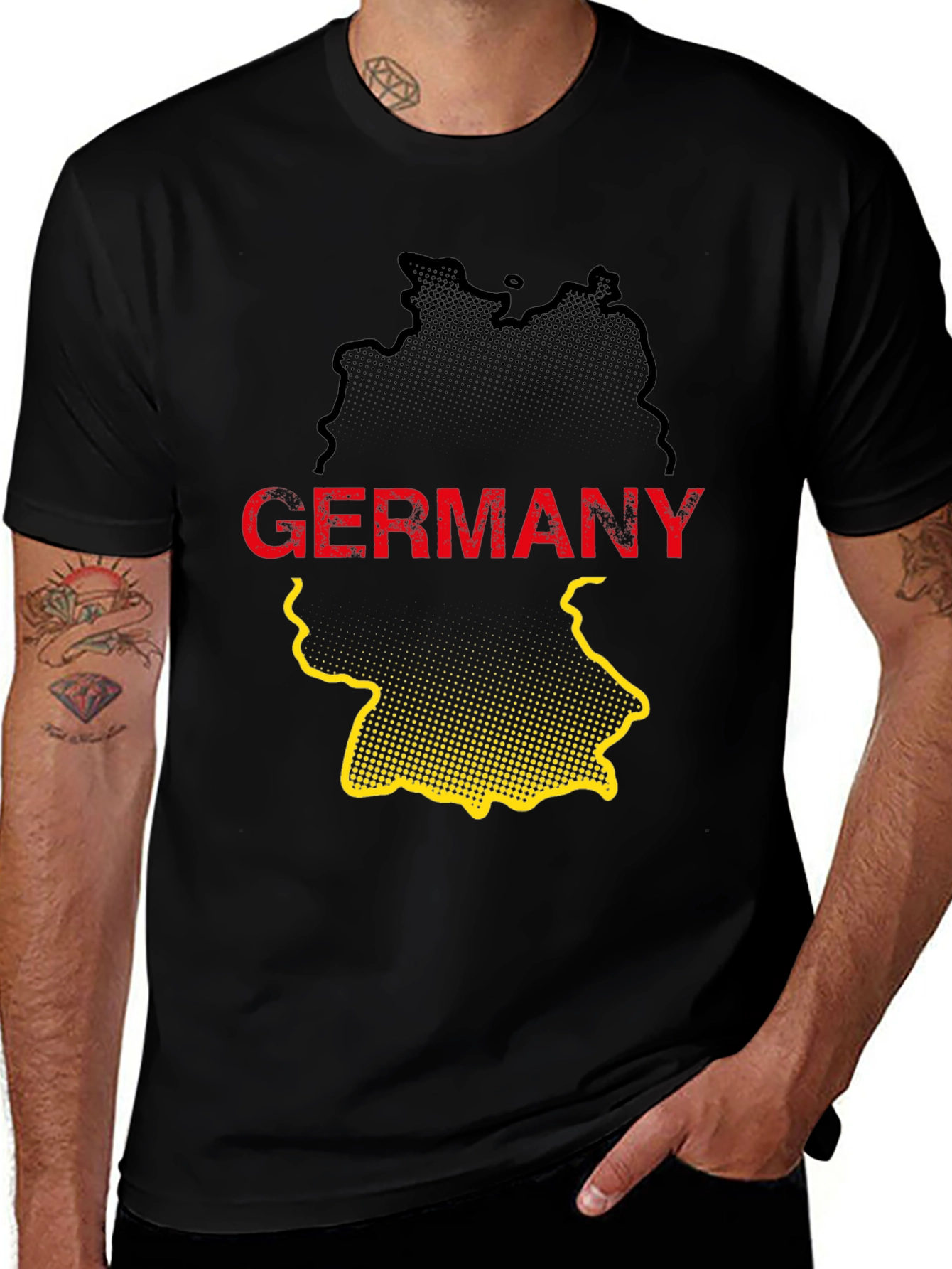 Germany Map T-Shirt - Black Graphic Tee