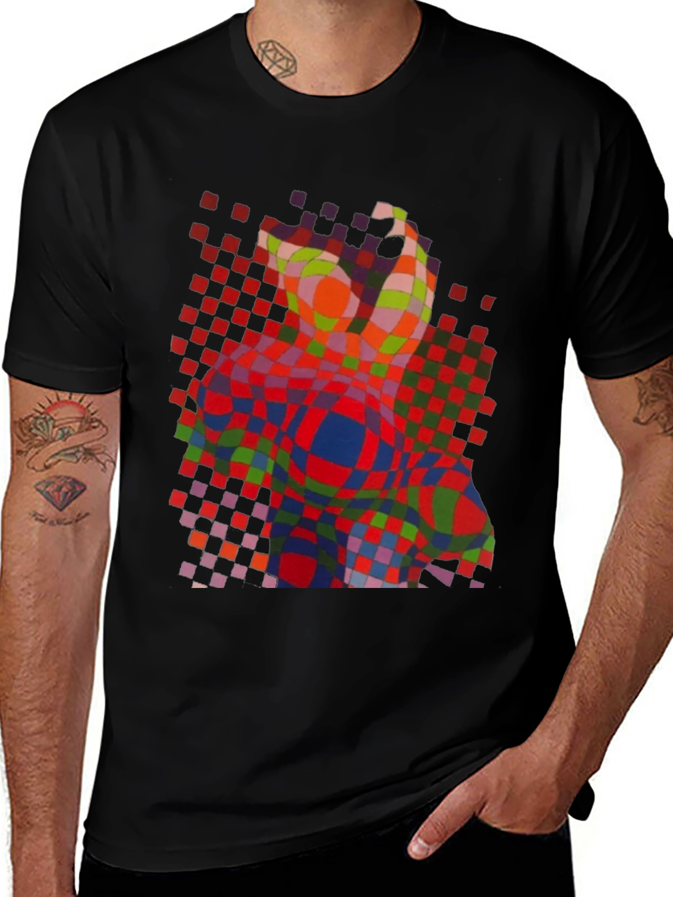 Variant 29 of Abstract Patterned Crew Neck T-Shirt