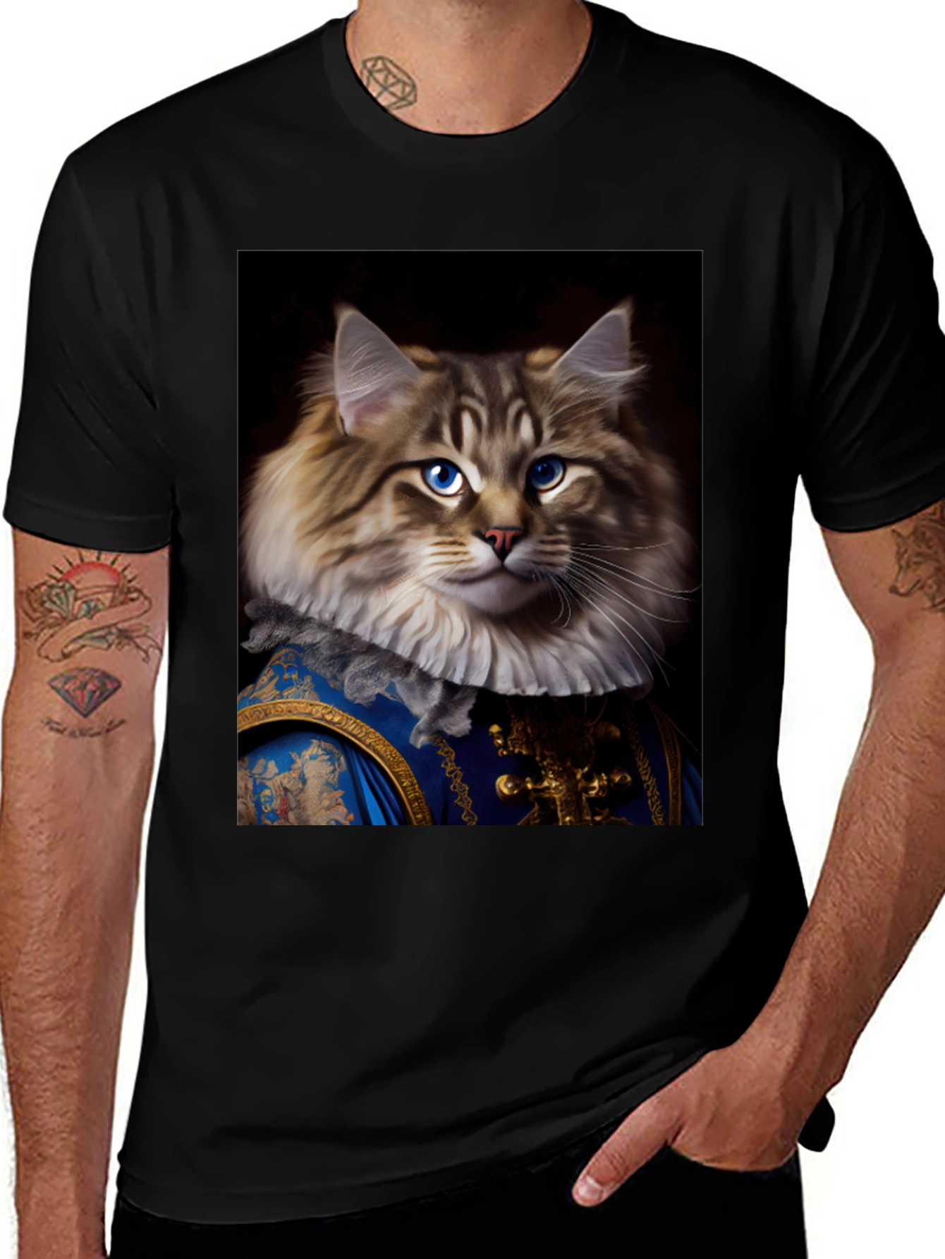 Variant 23 of Regal Cat Portrait T-Shirt