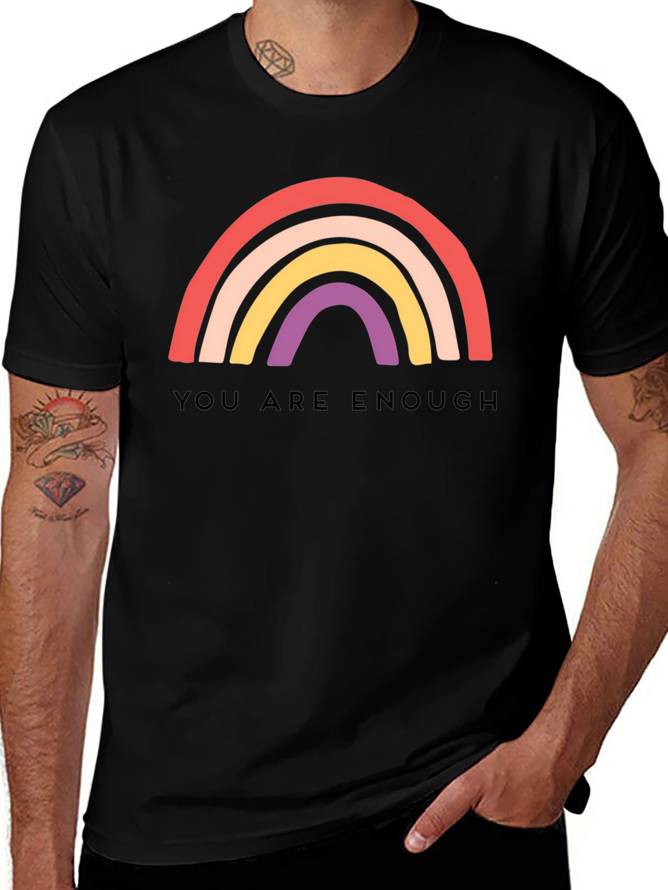 Variant 25 of You Are Enough Rainbow Graphic Tee