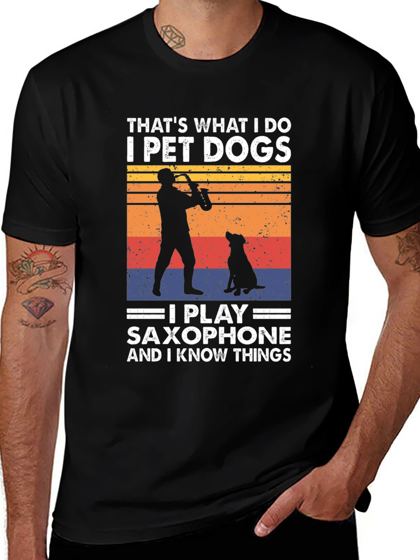 Variant 8 of Pet Dogs Saxophone T-Shirt