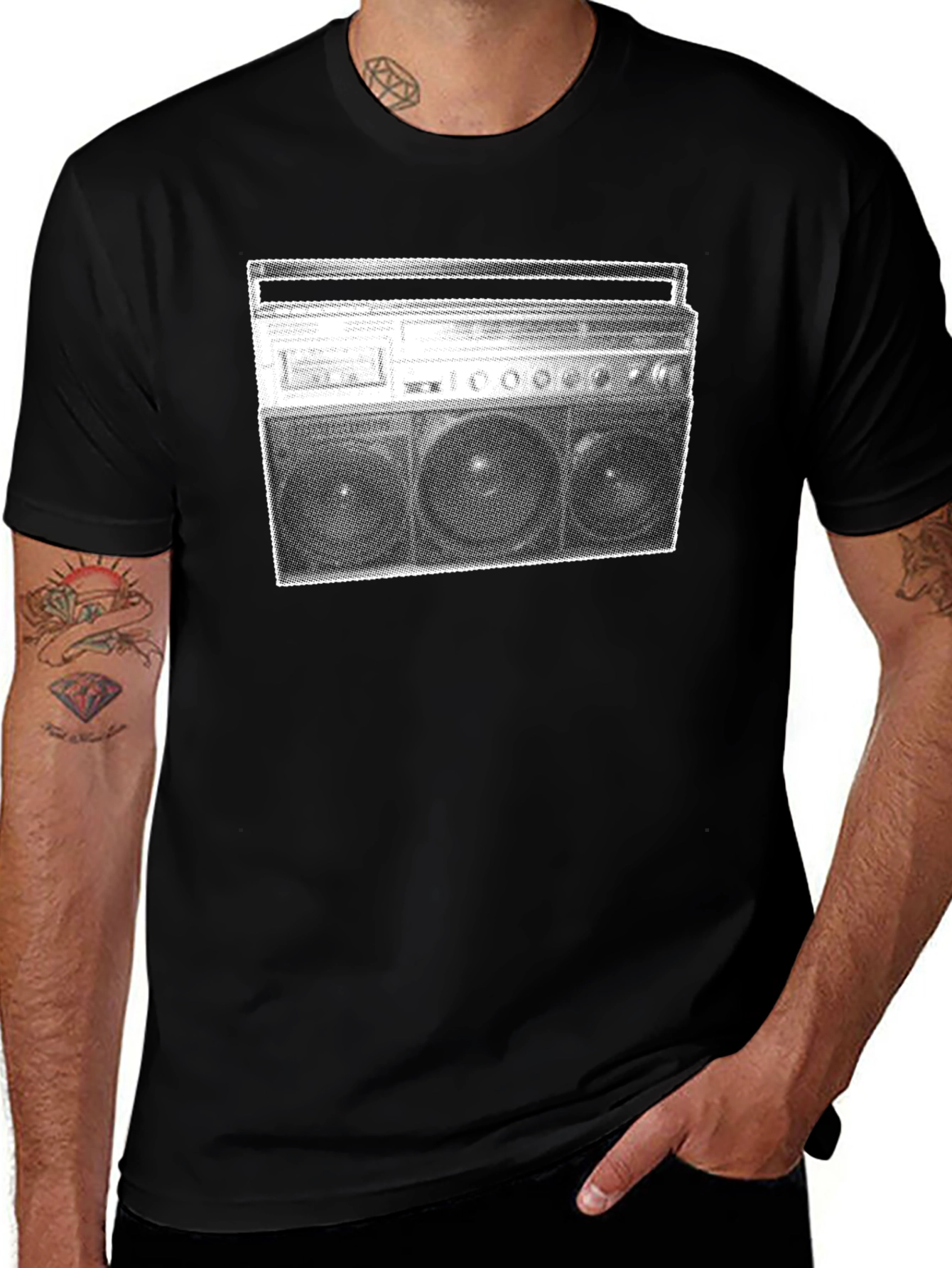 Variant 21 of Retro Boombox Graphic Tee - Vintage Style