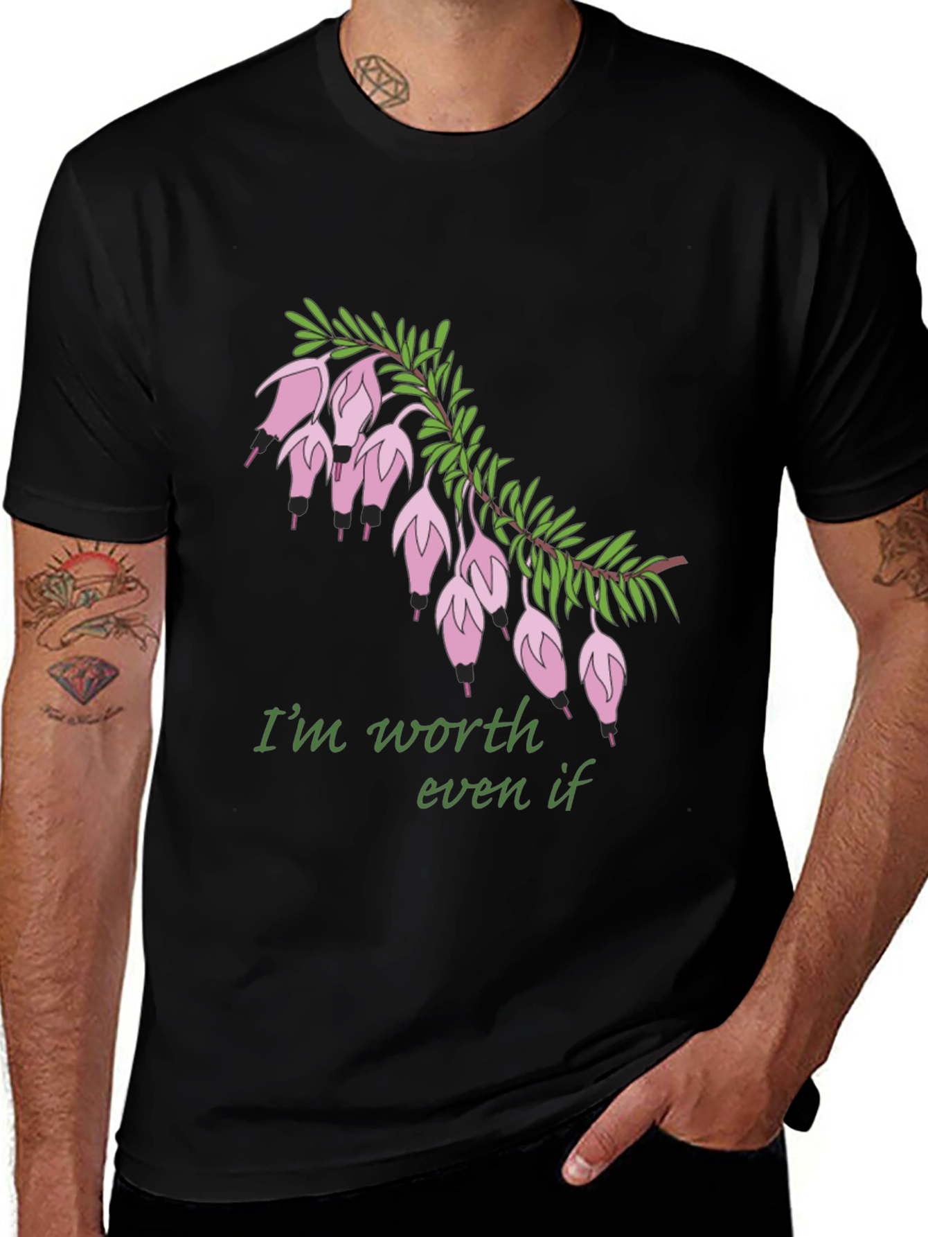 Variant 2 of Worth It Flower Graphic T-Shirt