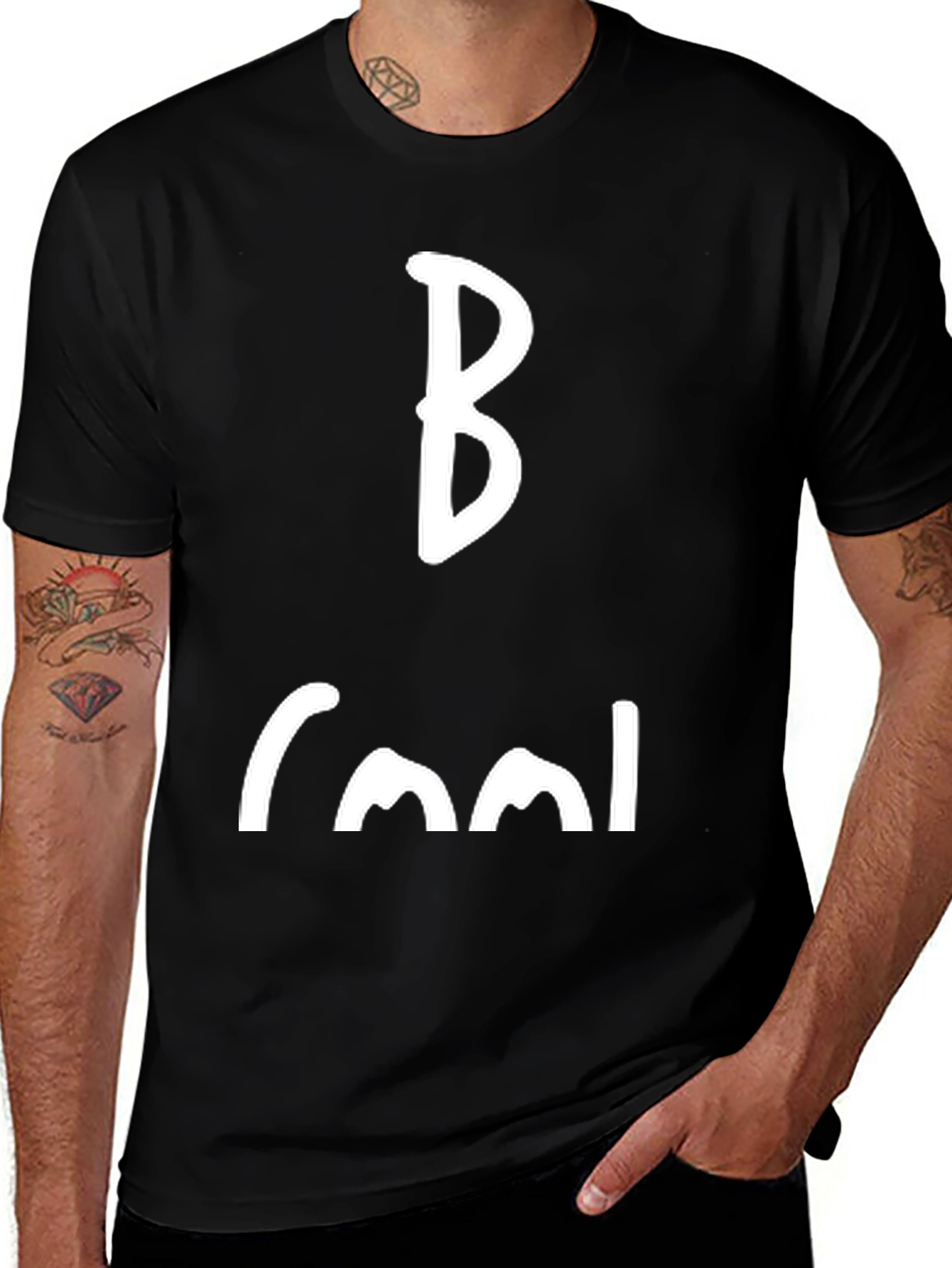 Variant 21 of Be Cool Graphic Print Black T-Shirt