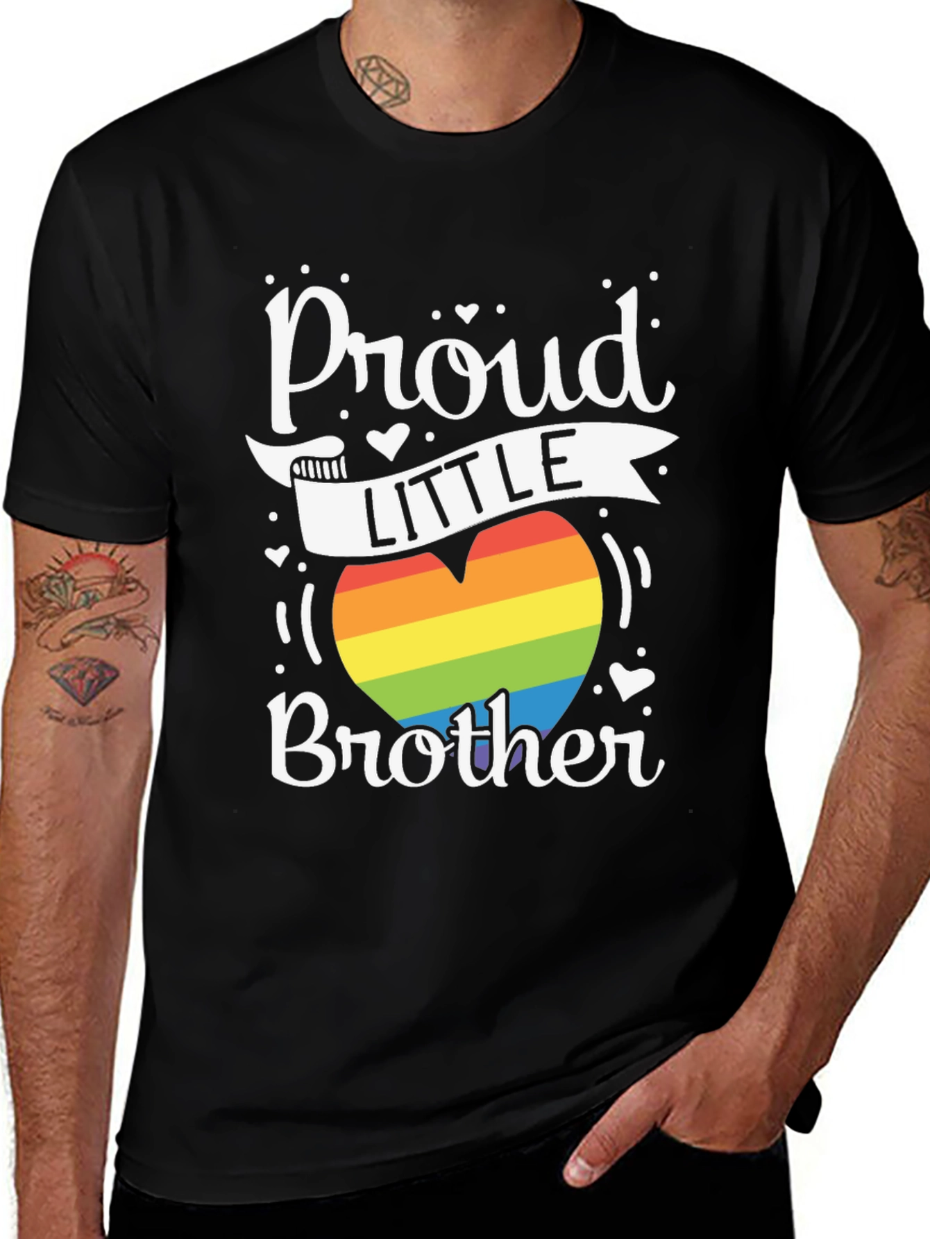 Proud Little Brother LGBTQ+ Rainbow T-Shirt