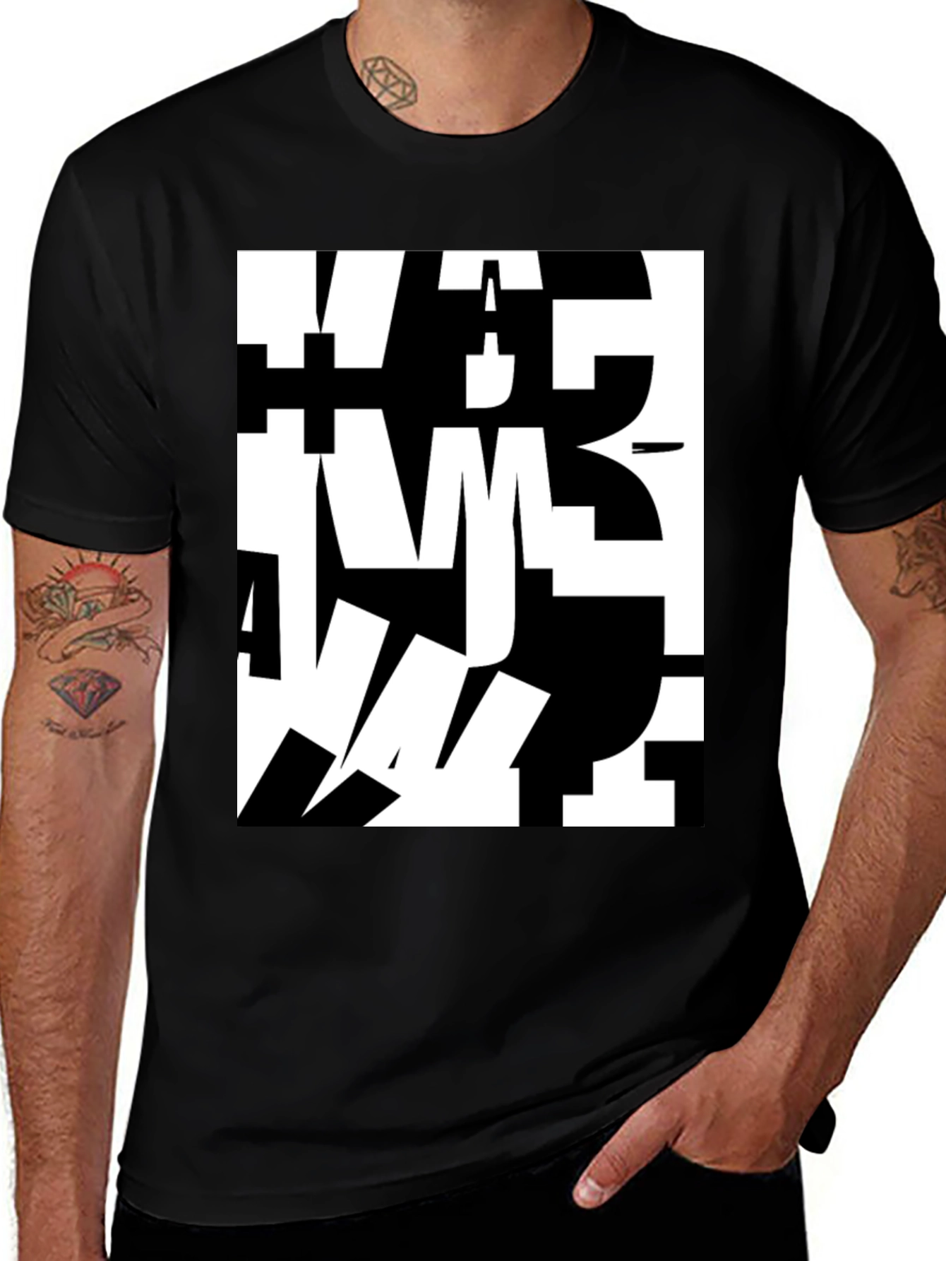 Variant 16 of Abstract Black & White Graphic Tee