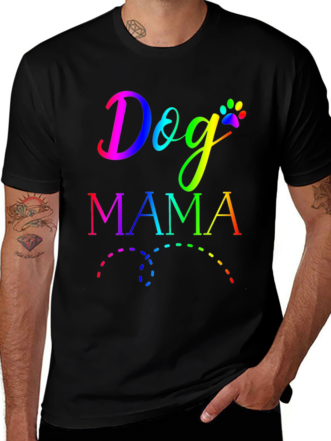 Dog Mama Rainbow Graphic Tee