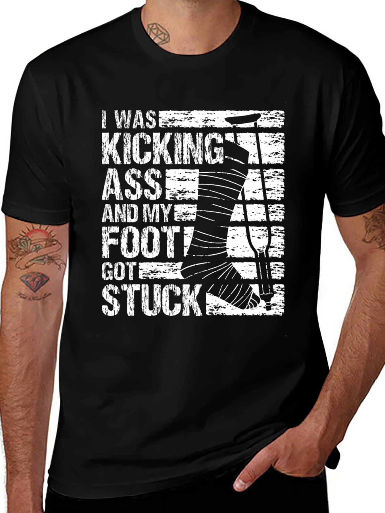 Variant 7 of Kicking Ass Injury Funny T-Shirt