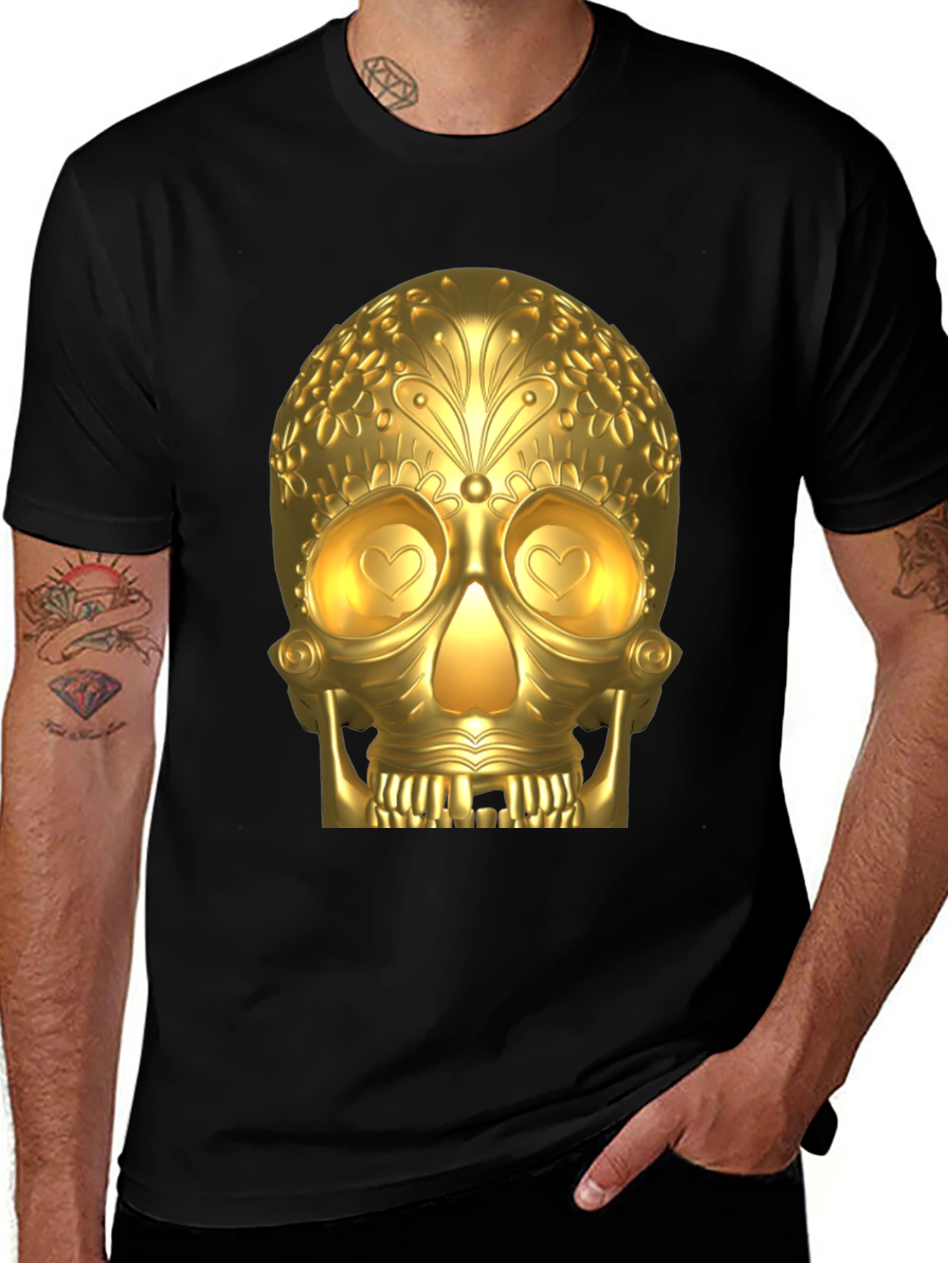 Variant 18 of Golden Skull Graphic T-Shirt