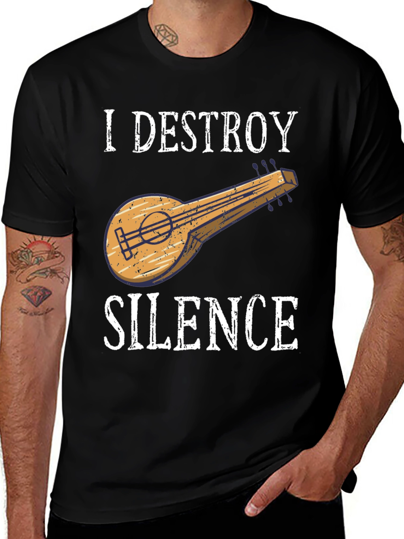 Variant 17 of I Destroy Silence String Instrument T-Shirt