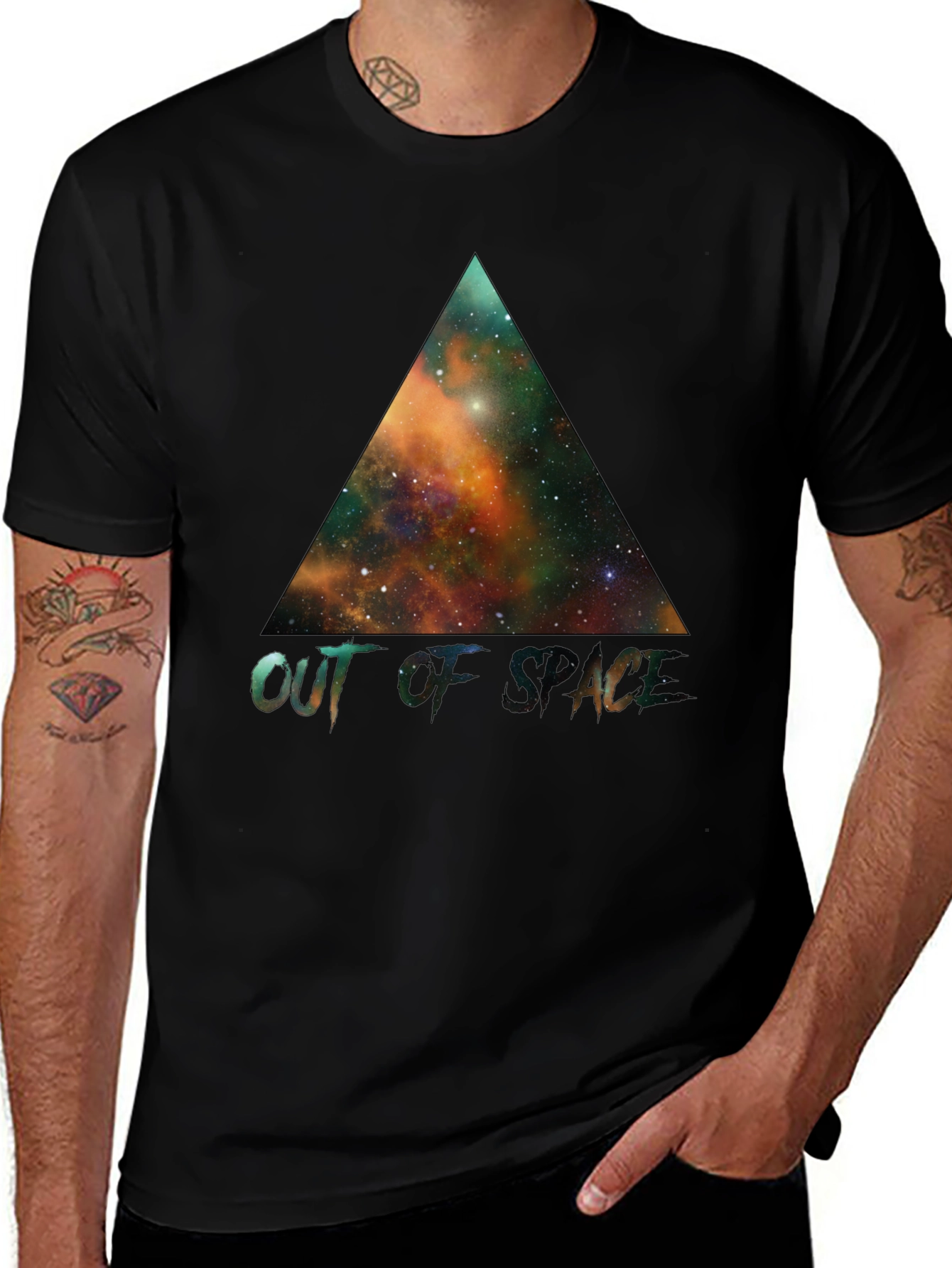 Variant 21 of Out of Space Graphic T-Shirt - Galaxy Triangle Design