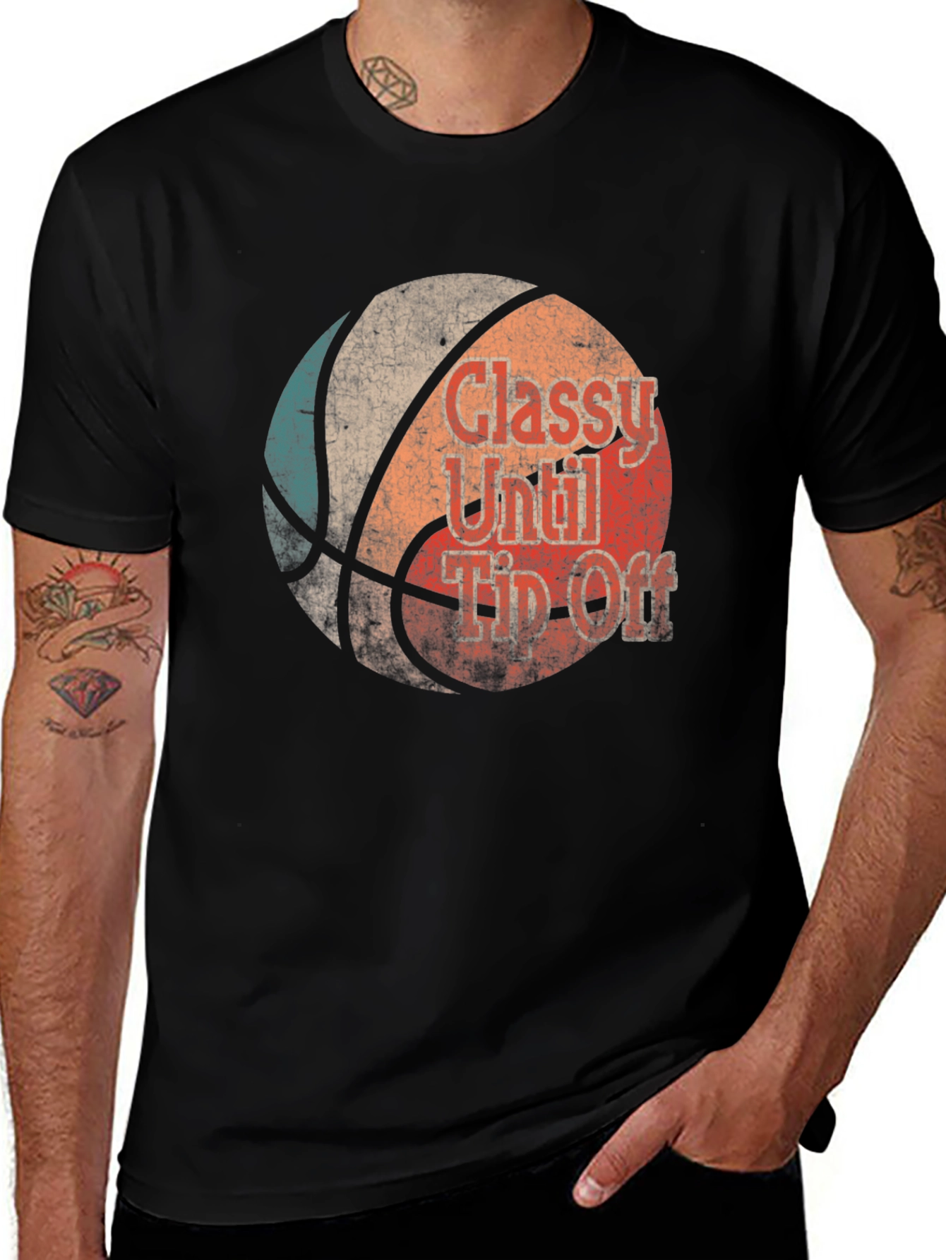 Variant 4 of Classy Until Tip Off Basketball Graphic Tee