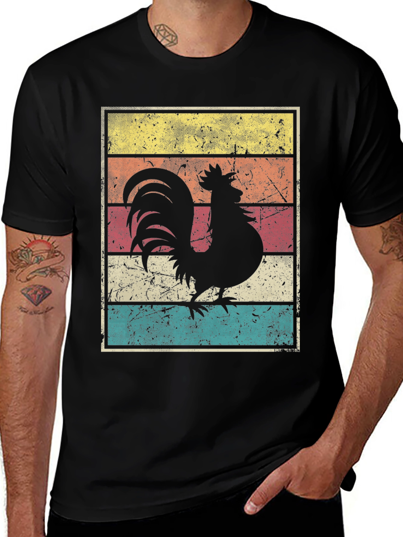 Variant 13 of Retro Rooster Graphic Tee