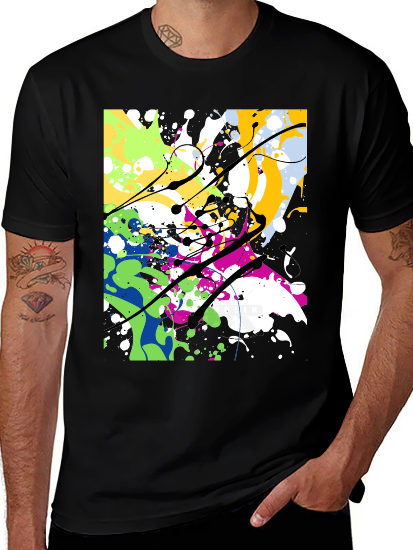 Variant 16 of Abstract Paint Splatter T-Shirt - Modern Art Tee