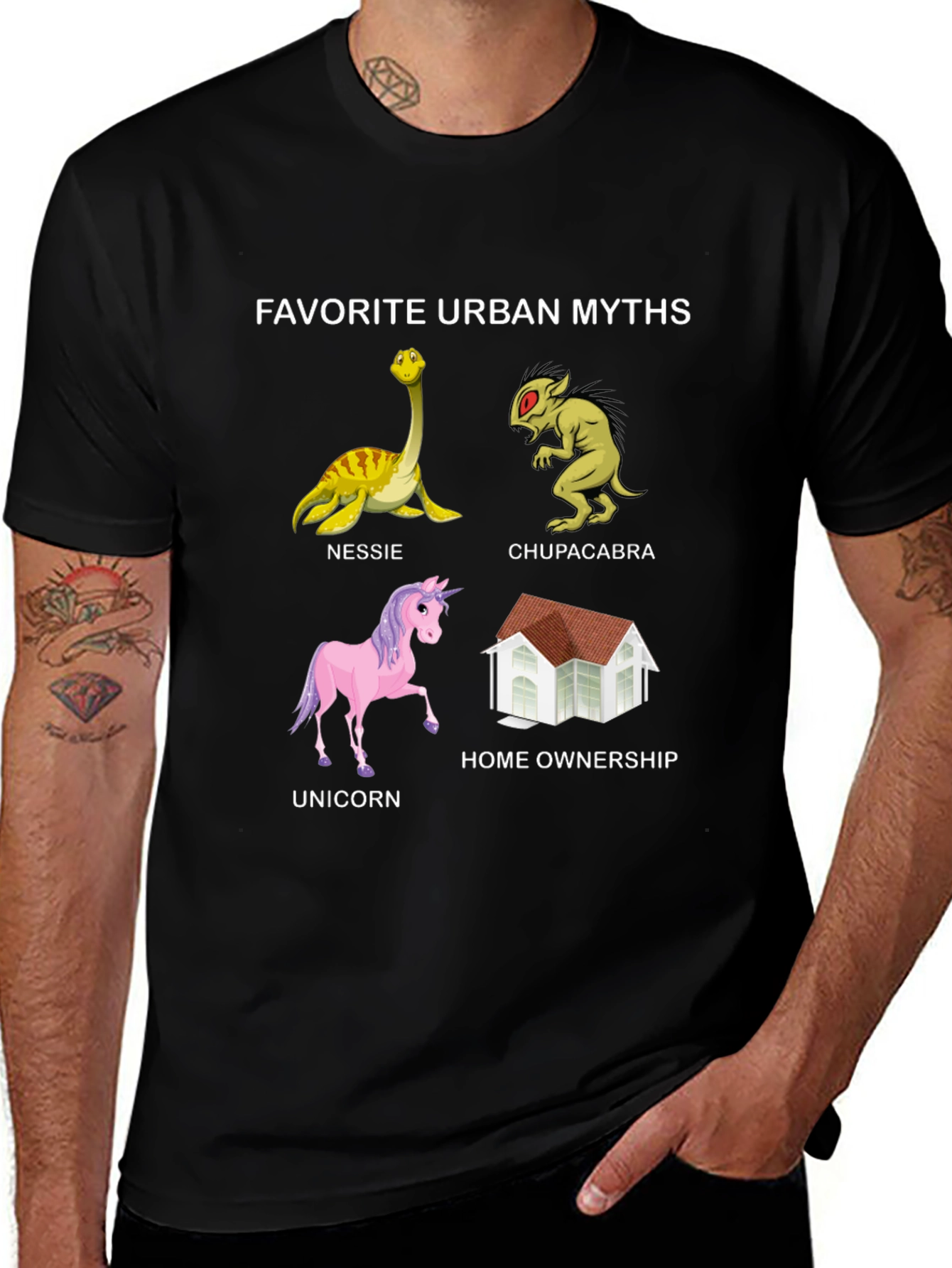 Variant 18 of Urban Myths Graphic T-Shirt - Nessie, Unicorn, and More!