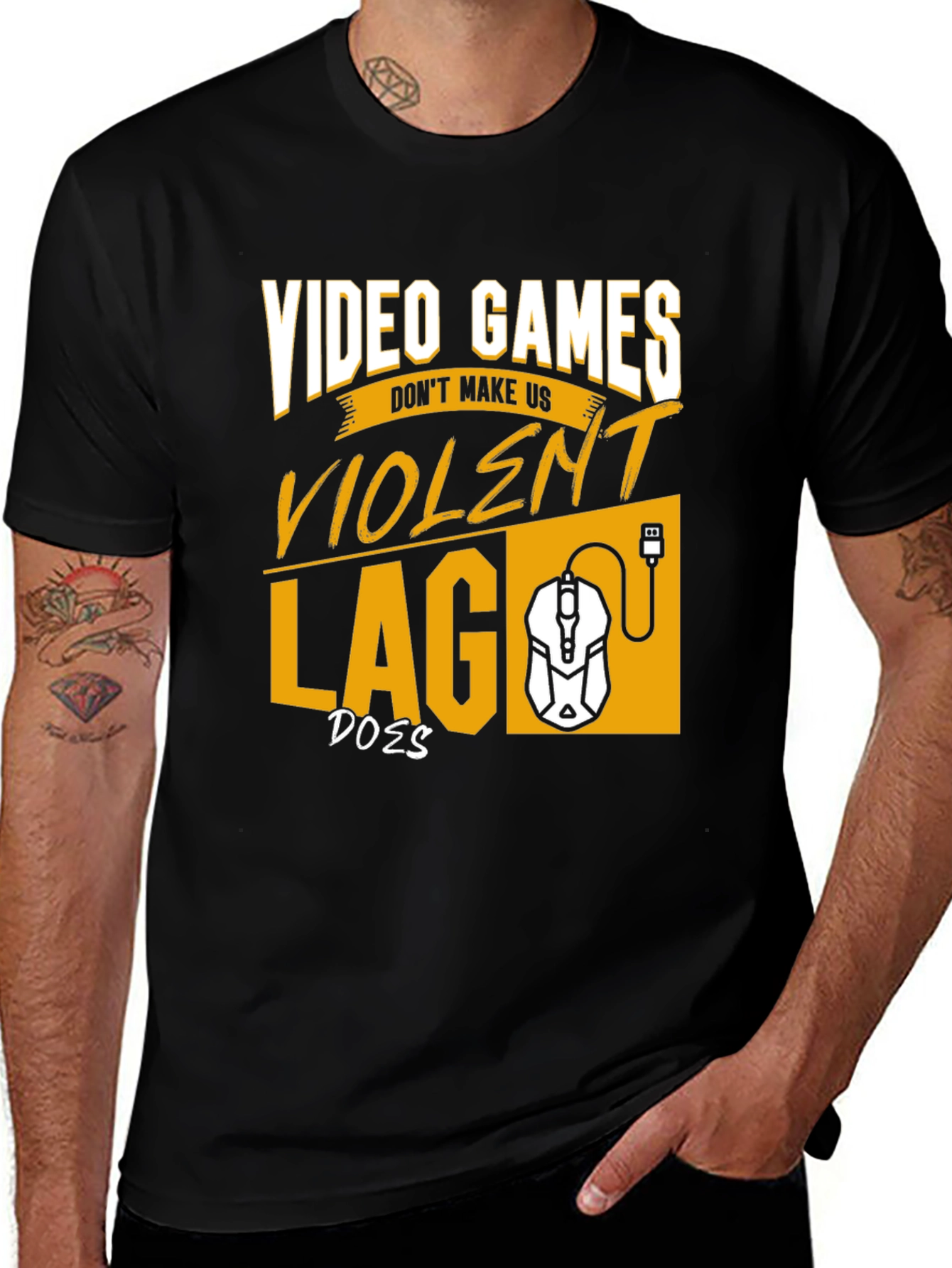 Black Gamer T-Shirt: Video Games Don't Make Us Violent main image