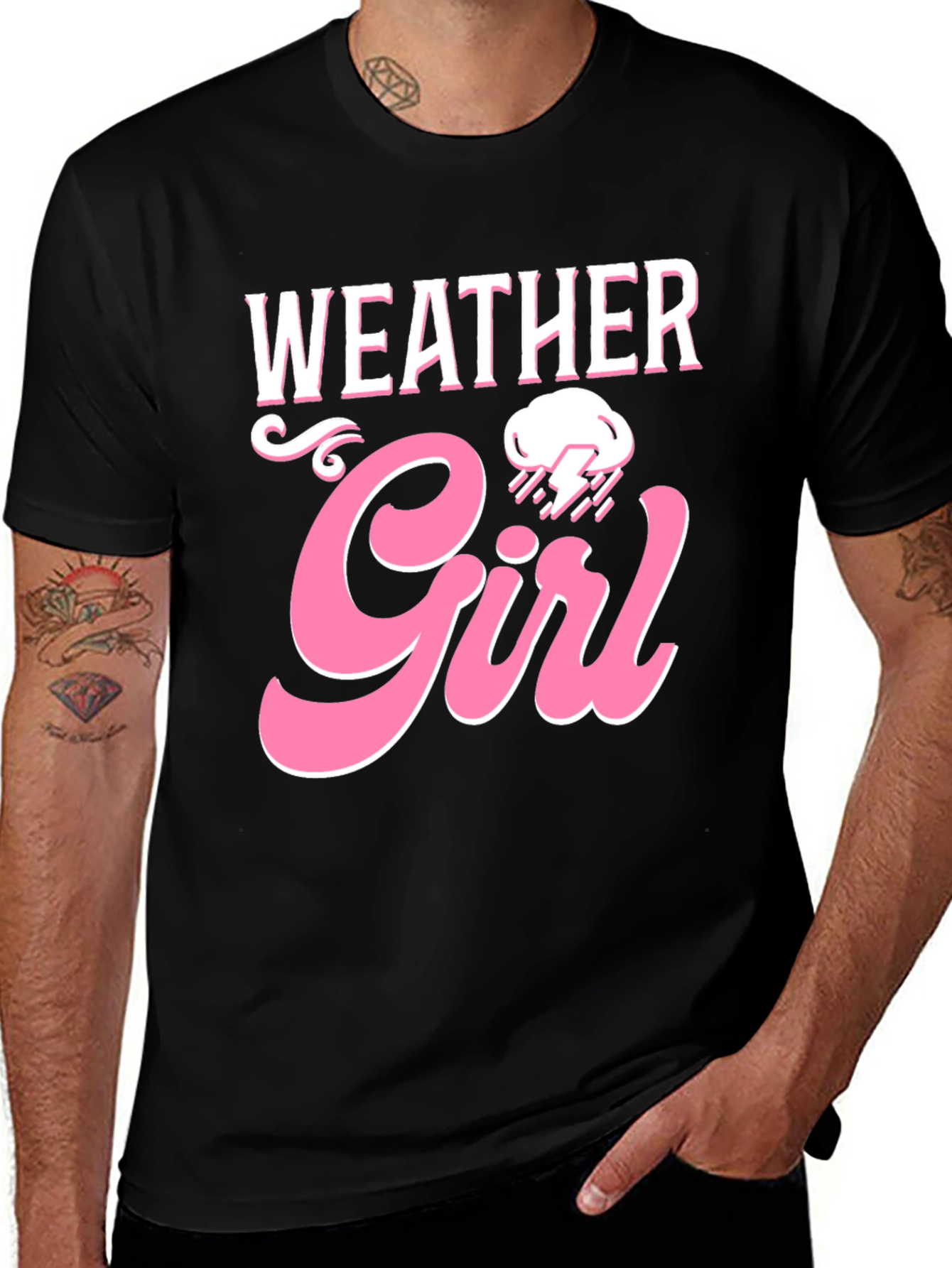 Variant 6 of Weather Girl Graphic Tee - Trendy Women's Black T-Shirt