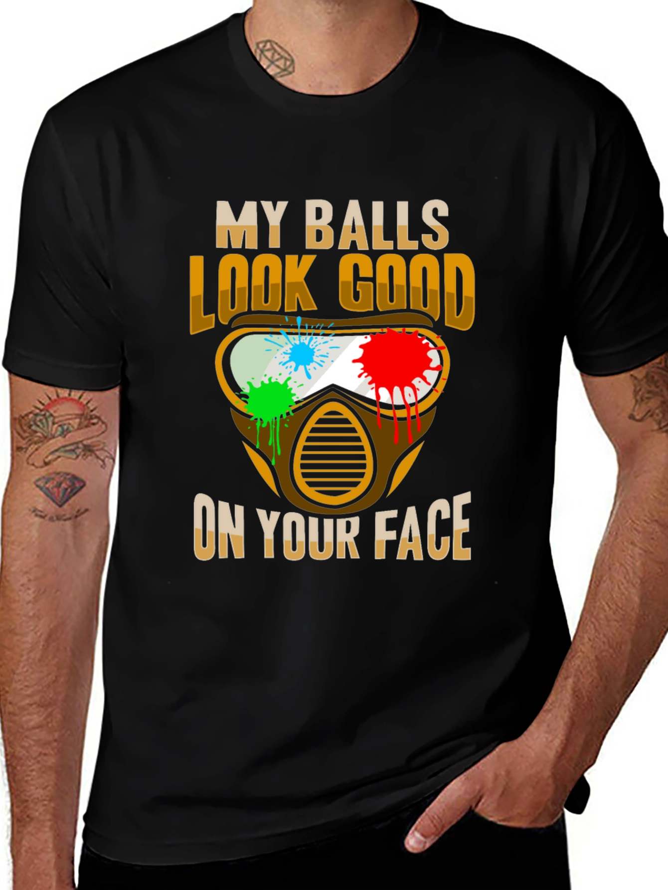 Variant 12 of Paintball Humor Graphic T-Shirt