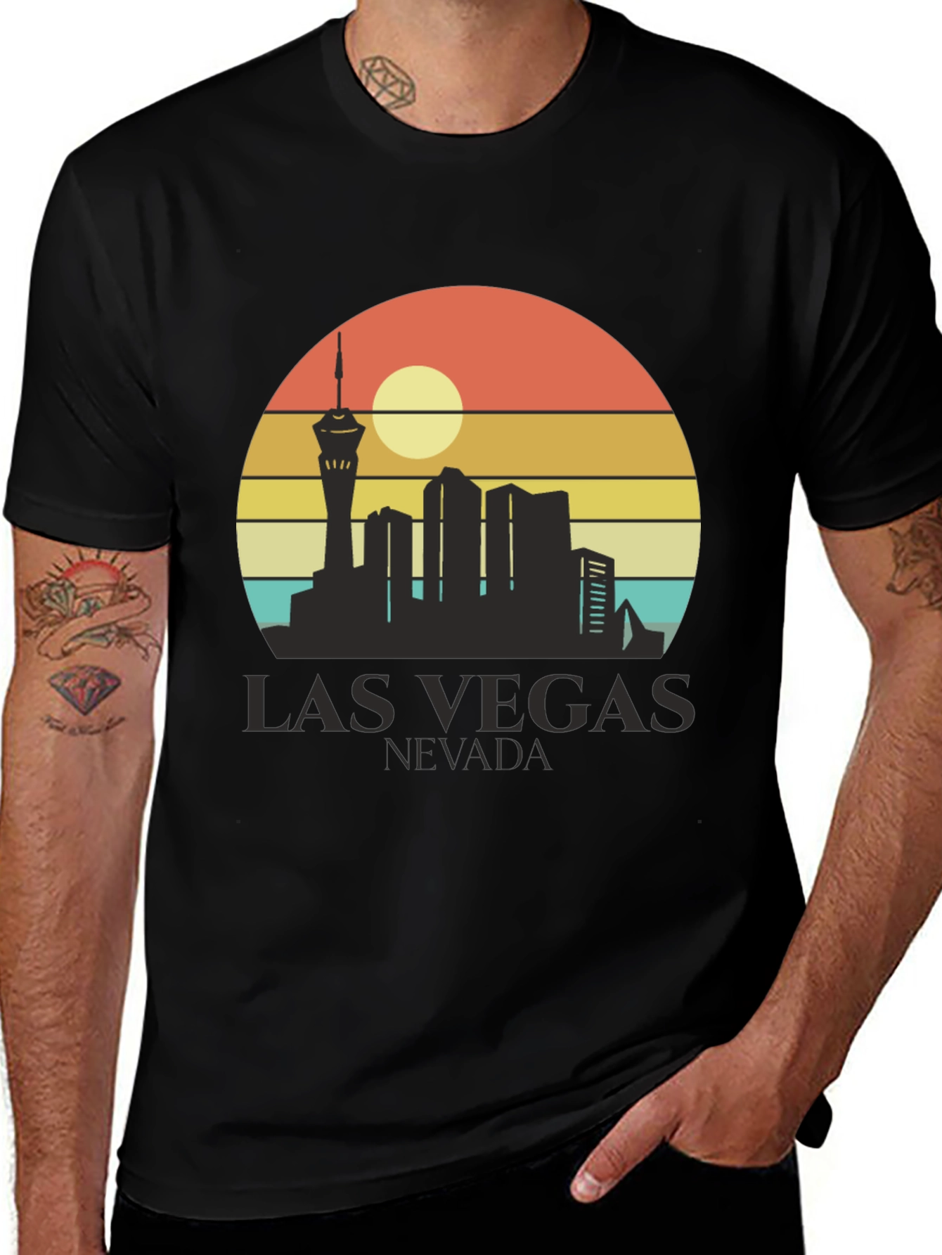 Black Las Vegas Nevada Skyline Graphic Tee main image