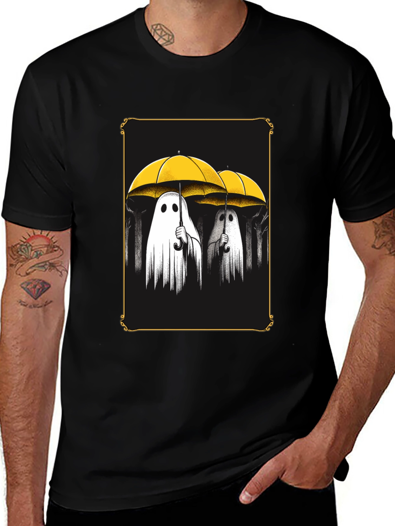 Variant 10 of Ghostly Umbrella Tee - Spooky Style!