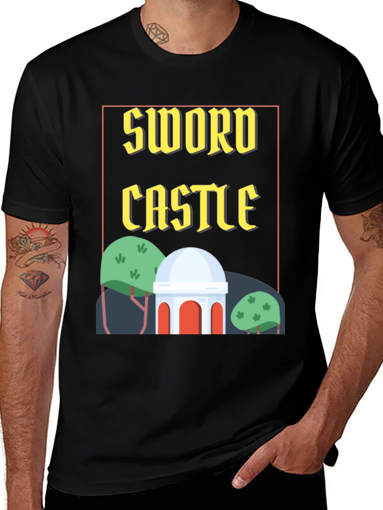 Variant 20 of Sword Castle Graphic T-Shirt - Stylish & Unique Design