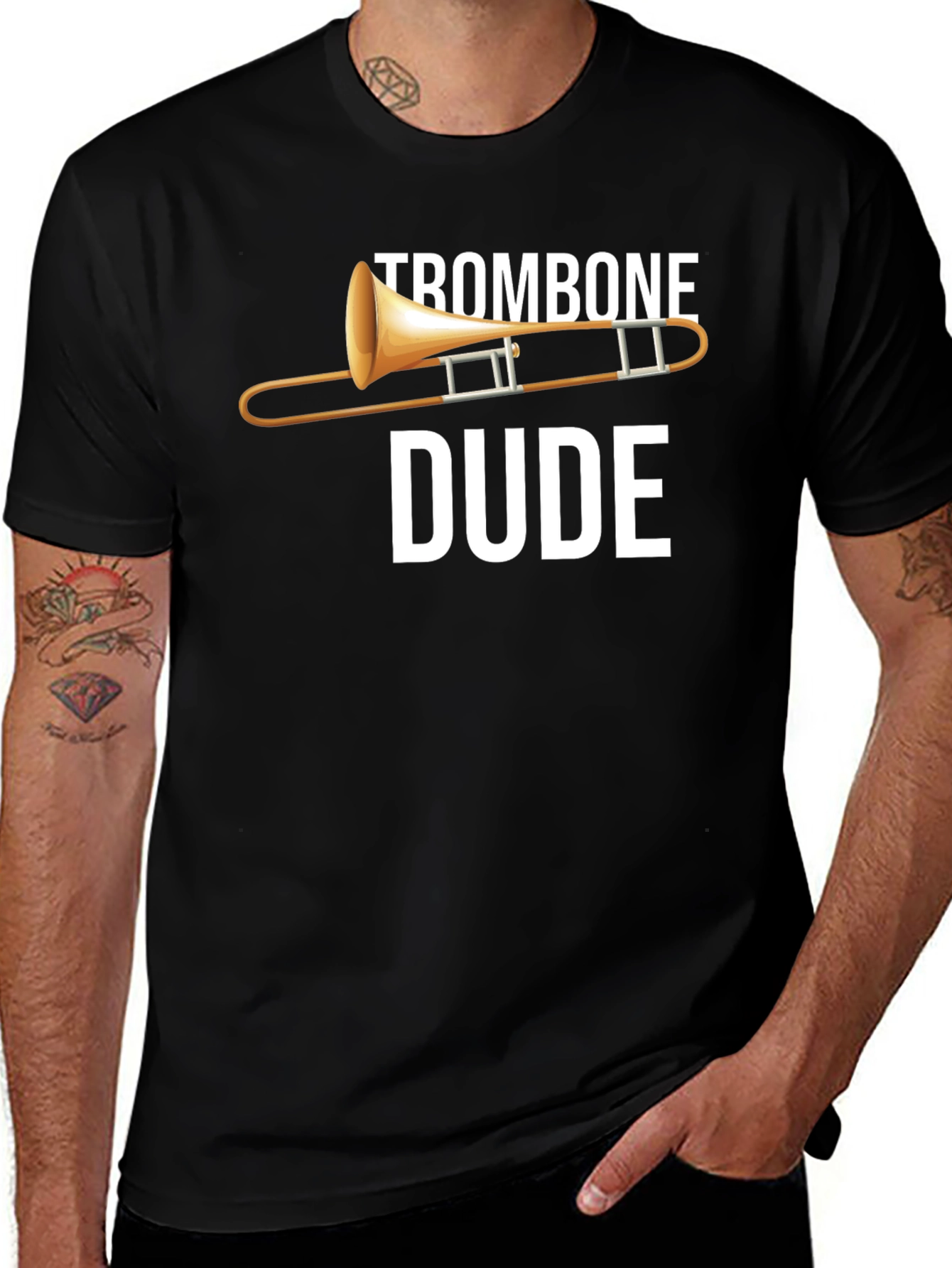 Trombone Dude Black Graphic Tee