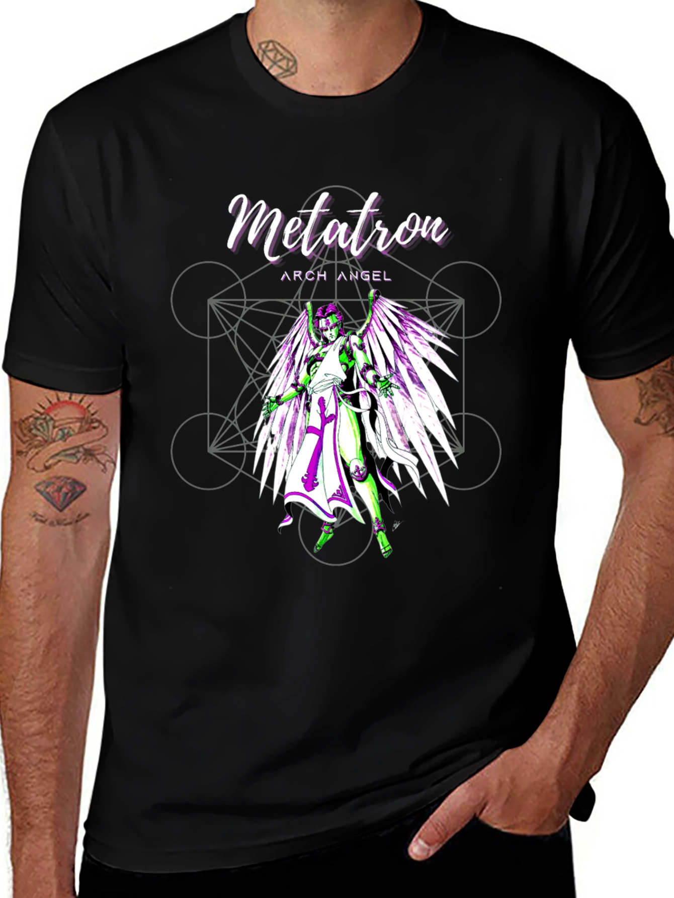 Metatron Archangel Graphic Tee - Black